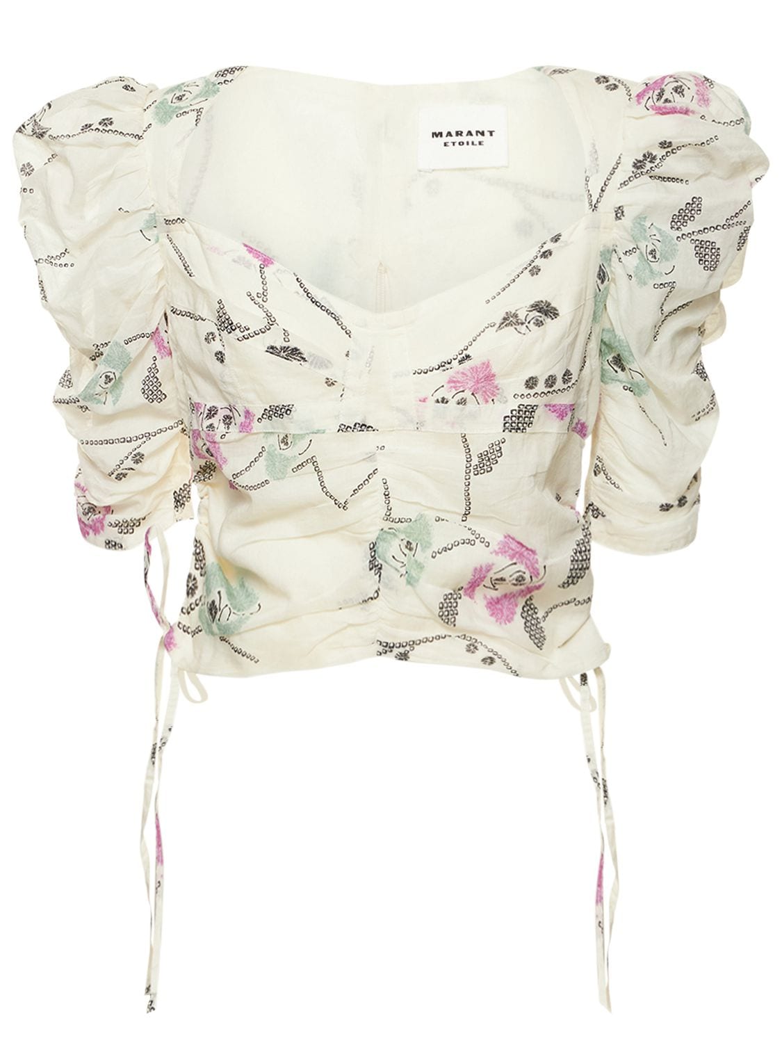 Isabel Marant Étoile Galaor Printed Cotton Top In White
