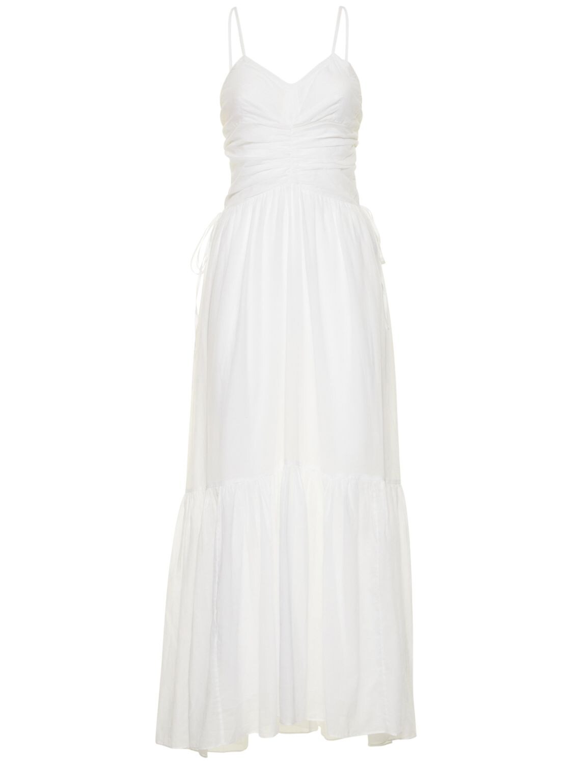 Shop Isabel Marant Étoile Giana Cotton Voile Long Dress In White