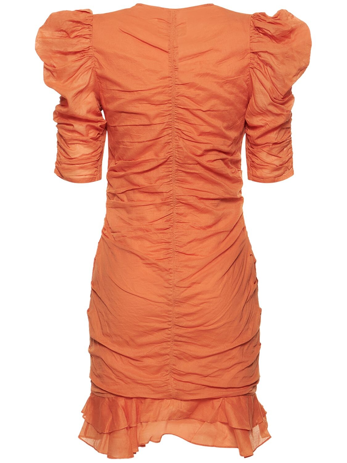 Shop Marant Etoile Sireny Cotton Voile Mini Dress In Orange
