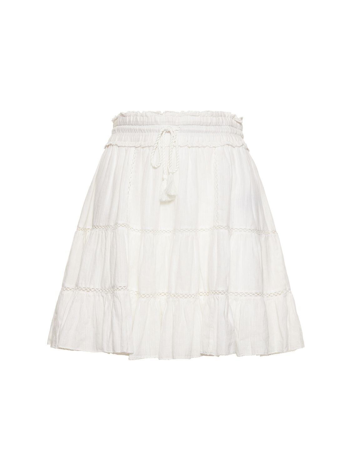 Marant Etoile Lioline Cotton Blend Gauze Mini Skirt In White