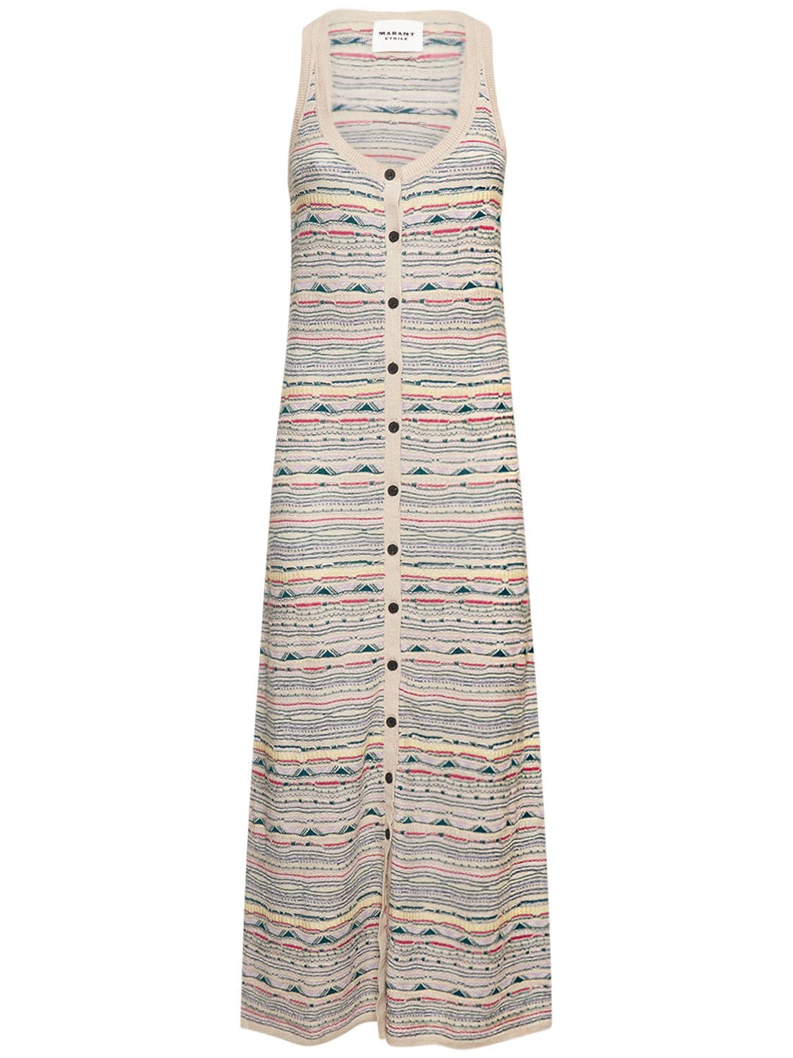 Isabel Marant Étoile Haro Knitted Linen Blend Midi Dress In Beige,multi