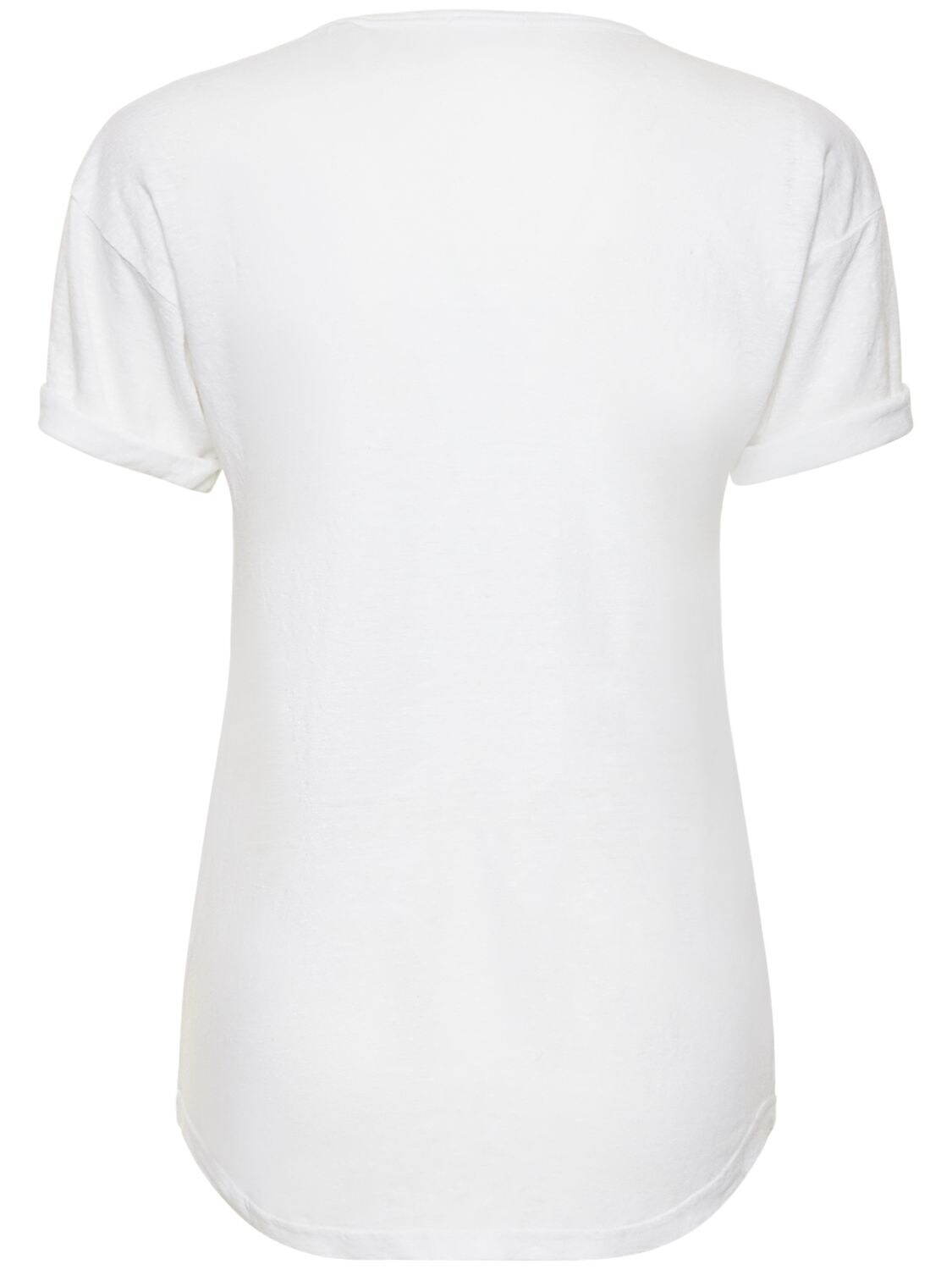 Shop Isabel Marant Étoile Koldi Logo Printed Linen T-shirt In White