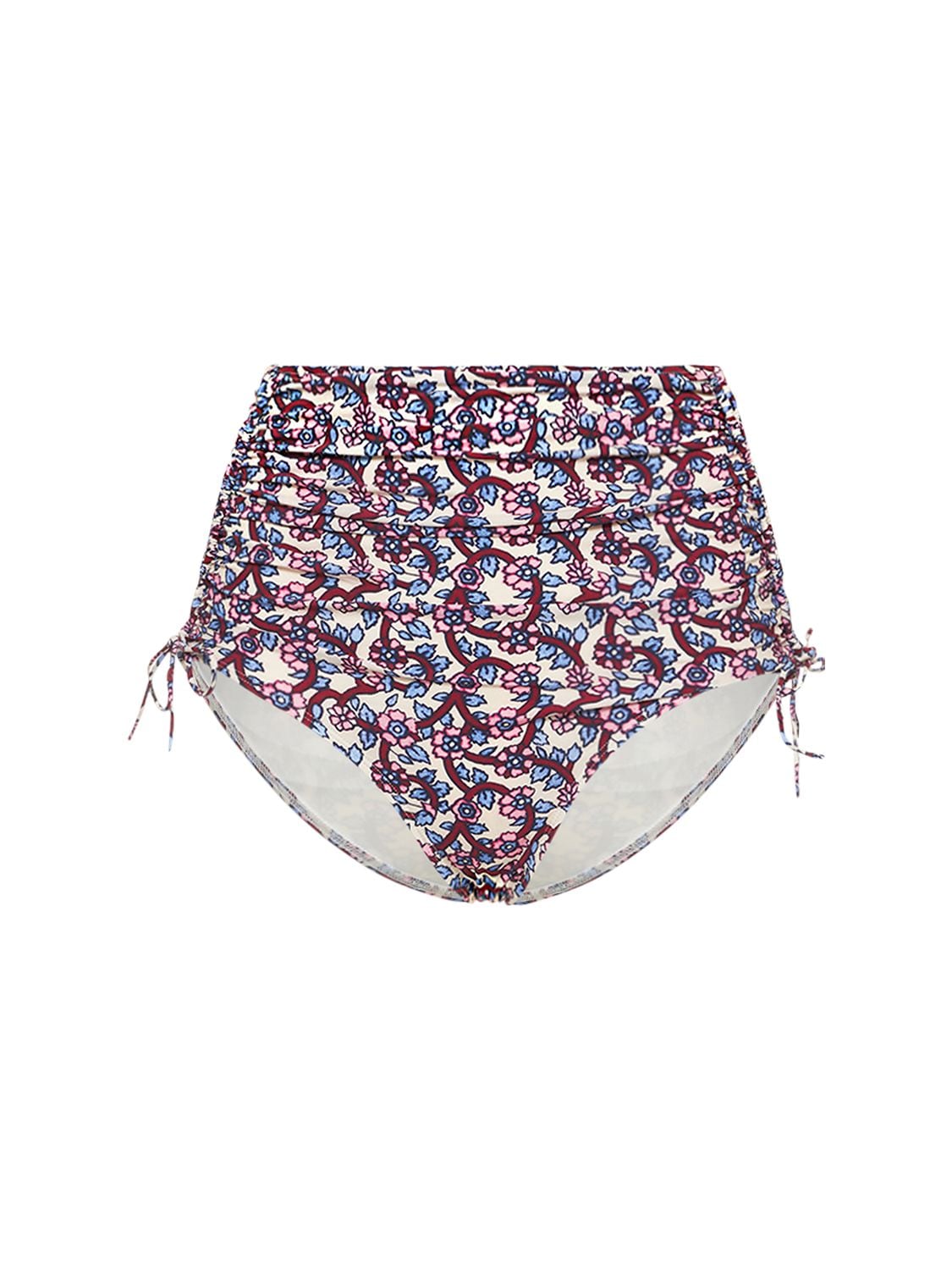 Marant Etoile Nelaris Printed Bikini Bottoms In Ecru,multi
