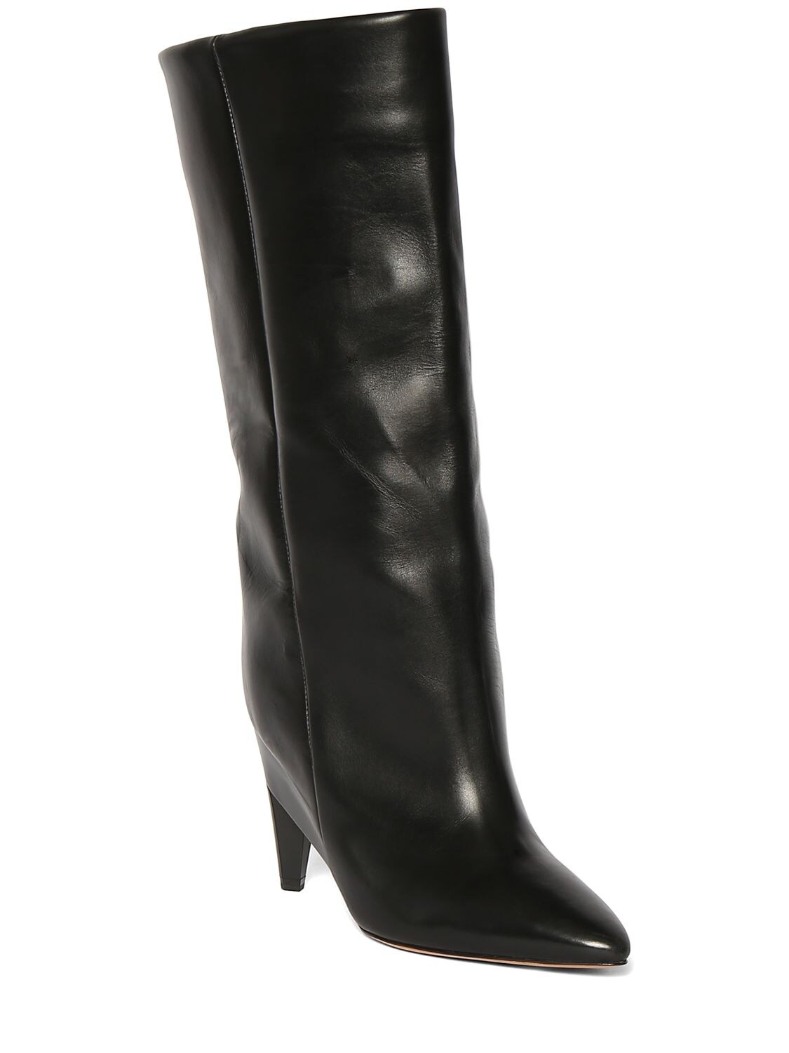 Shop Isabel Marant 85mm Liesel-ga Leather Tall Boots In Black