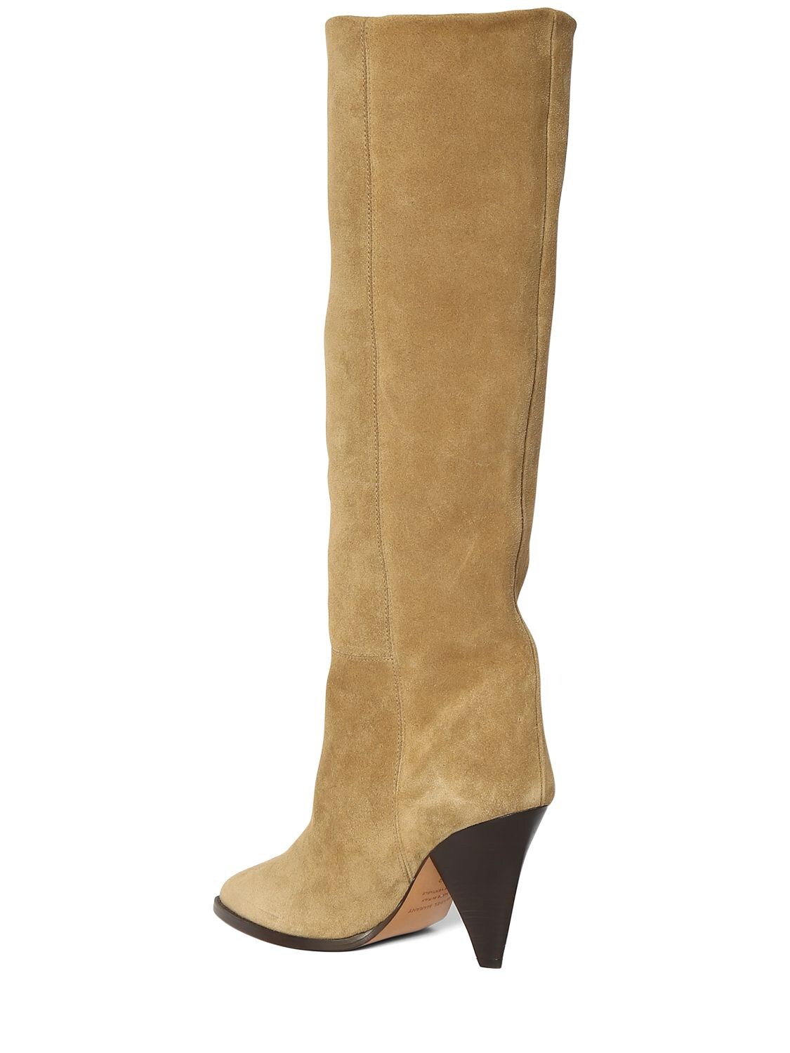 Shop Isabel Marant 90mm Ririo-ga Suede Tall Boots In Tan