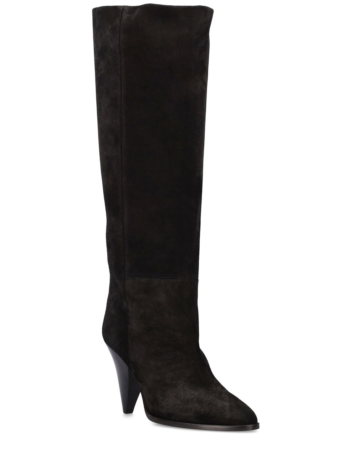Shop Isabel Marant 90mm Ririo-ga Suede Tall Boots In Black