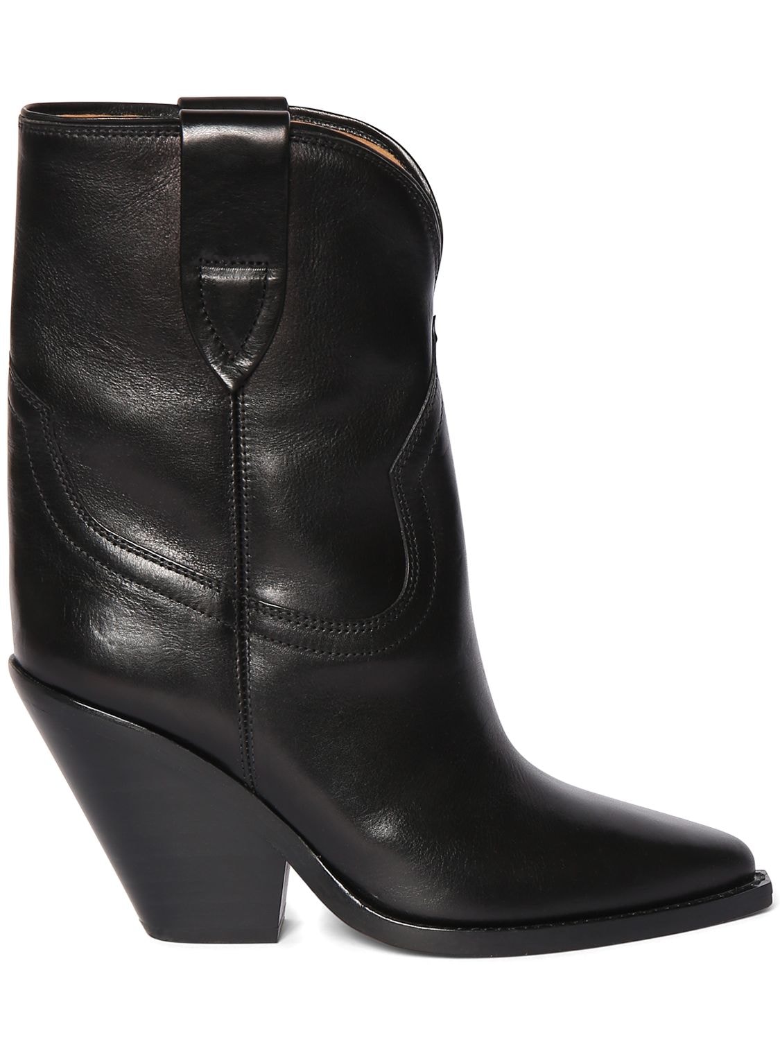 Isabel Marant 90mm Leyane-gz Leather Ankle Boots In Black