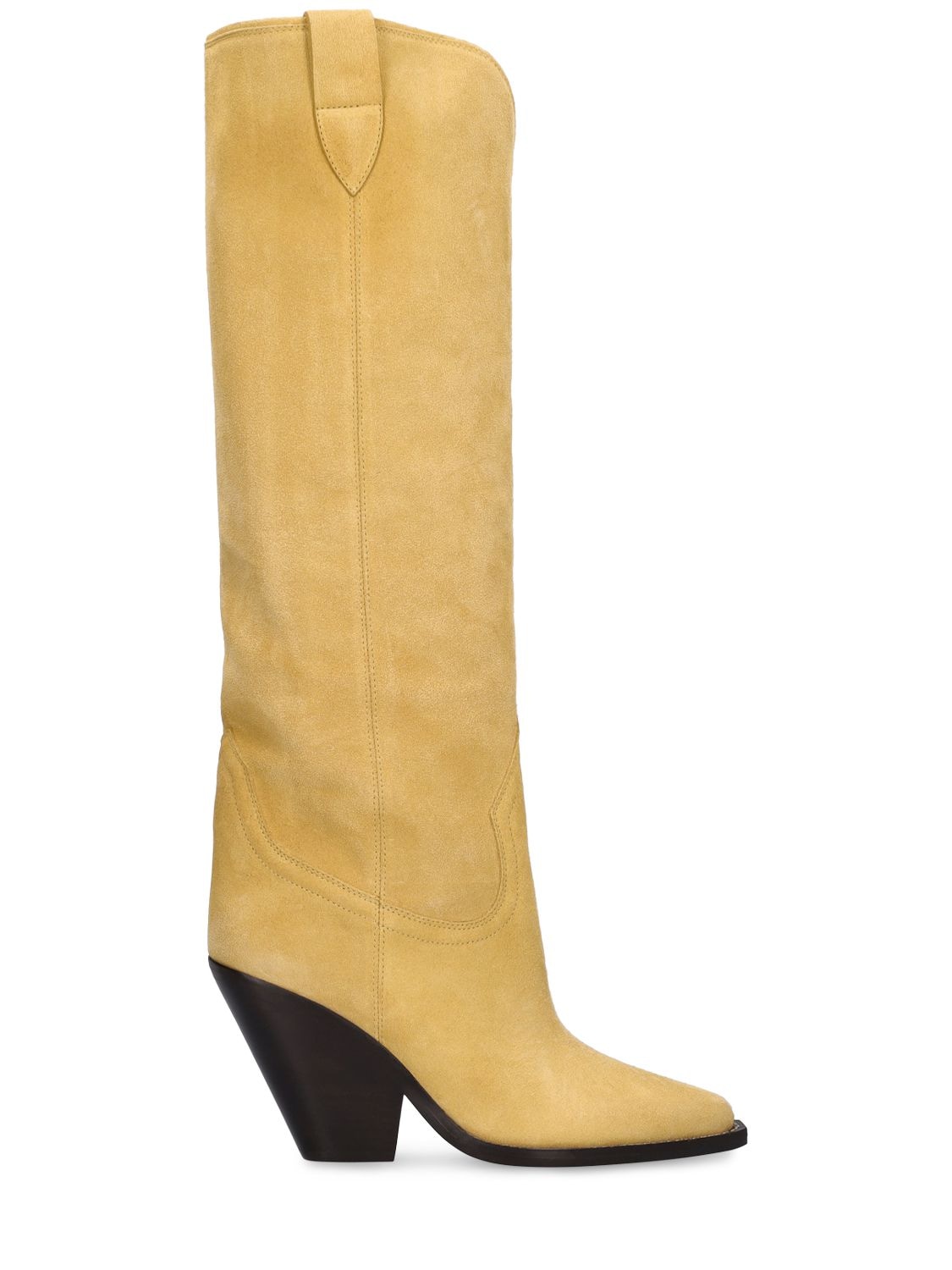 Isabel Marant 90mm Lomero Suede Tall Boots In Light Yellow