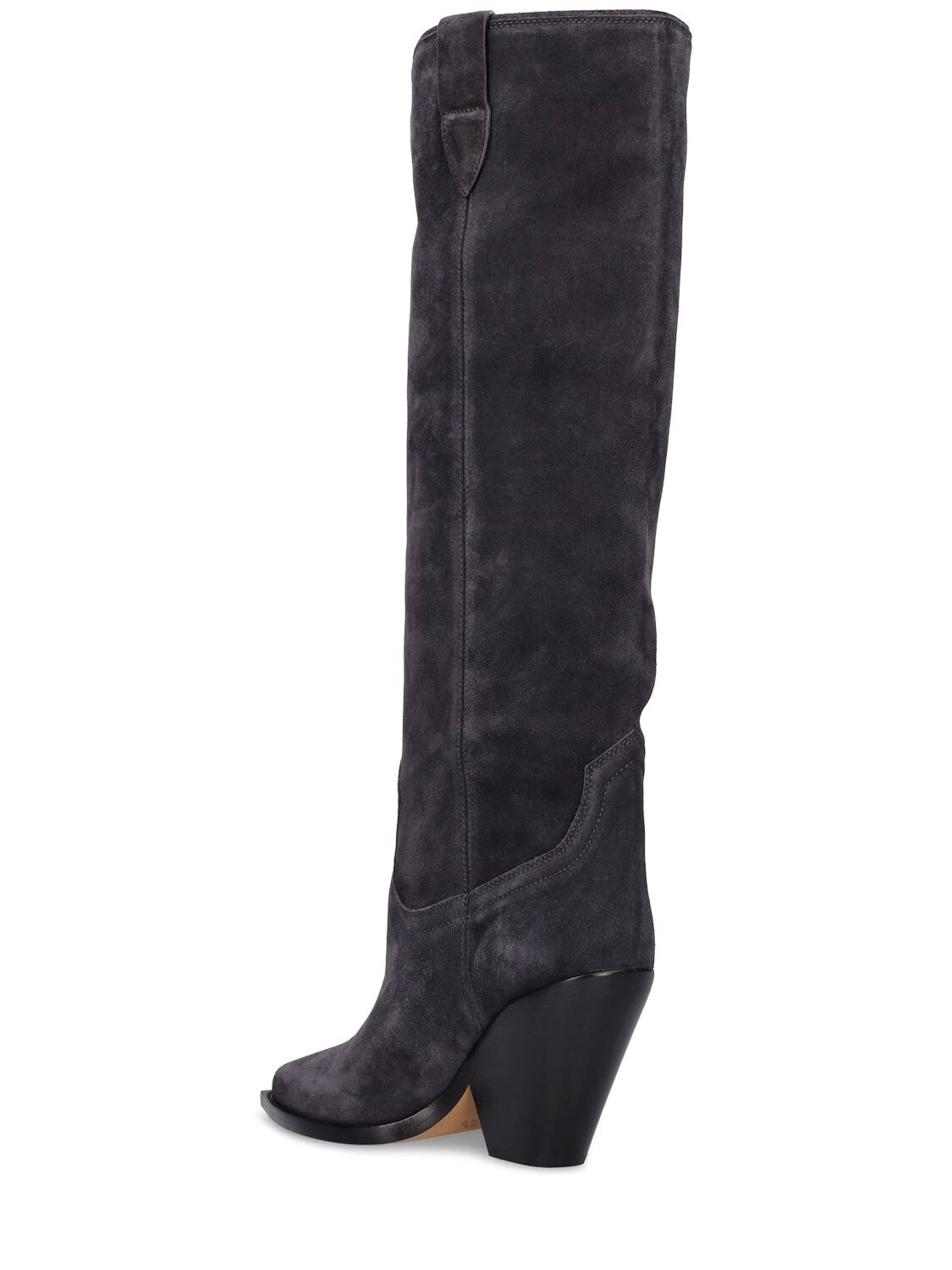 Shop Isabel Marant 90mm Lomero-gz Suede Tall Boots In Black