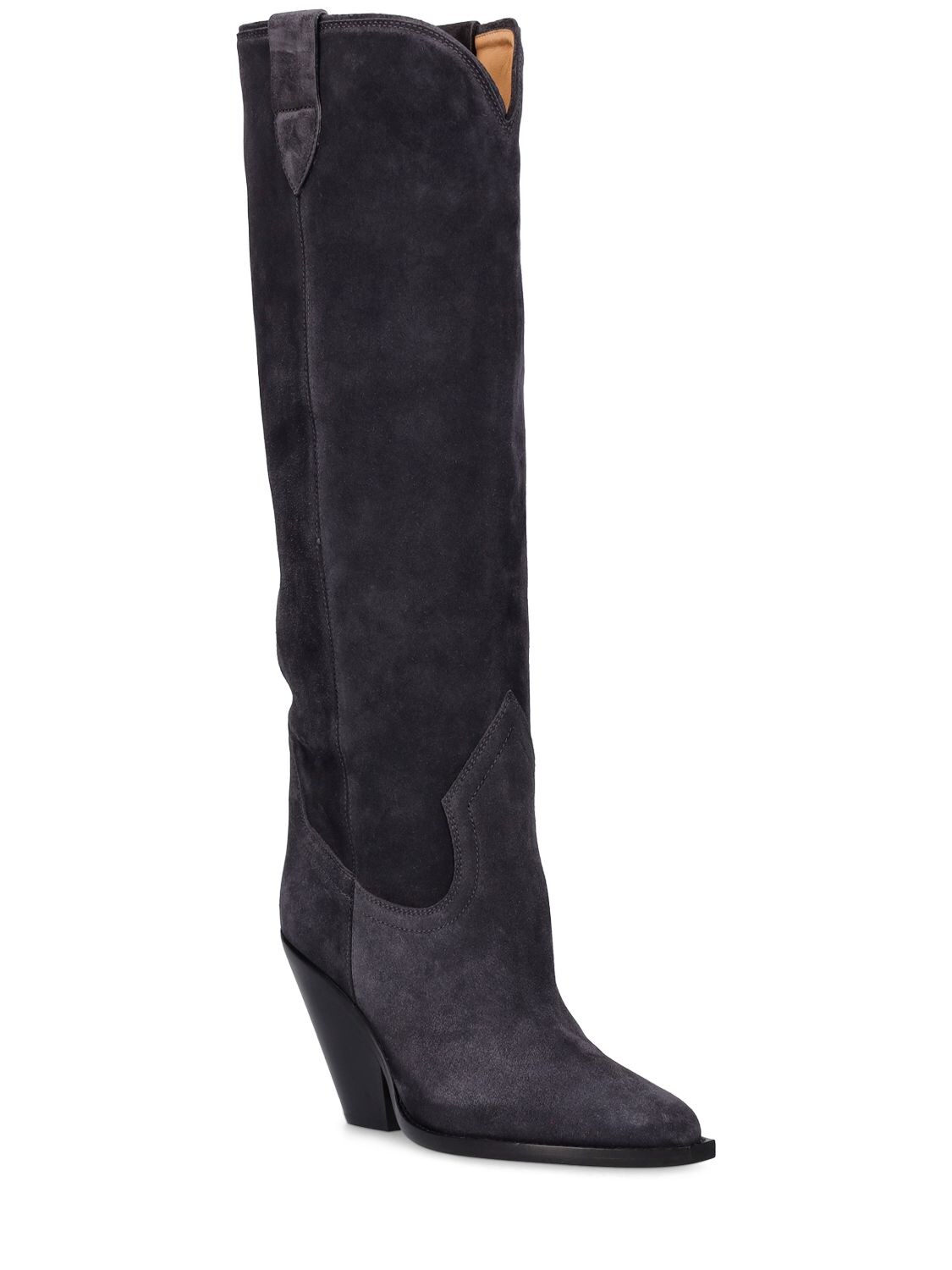 Shop Isabel Marant 90mm Lomero-gz Suede Tall Boots In Black