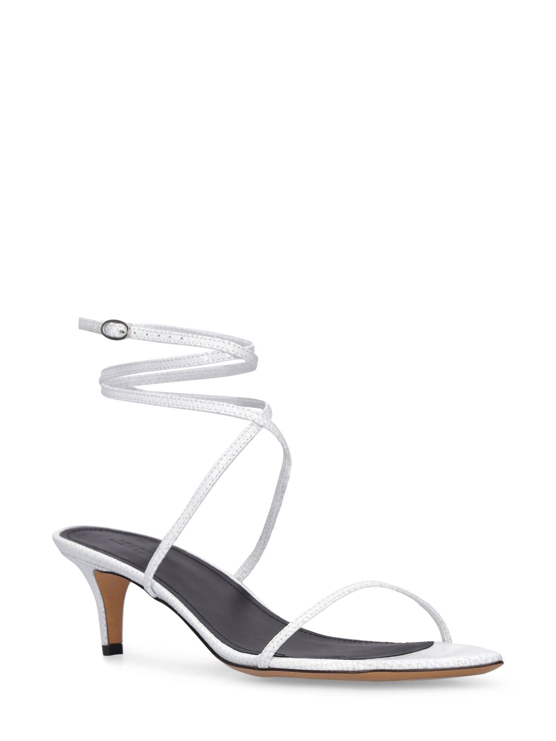 Shop Isabel Marant 50mm Aridee Python Print Leather Sandals In White