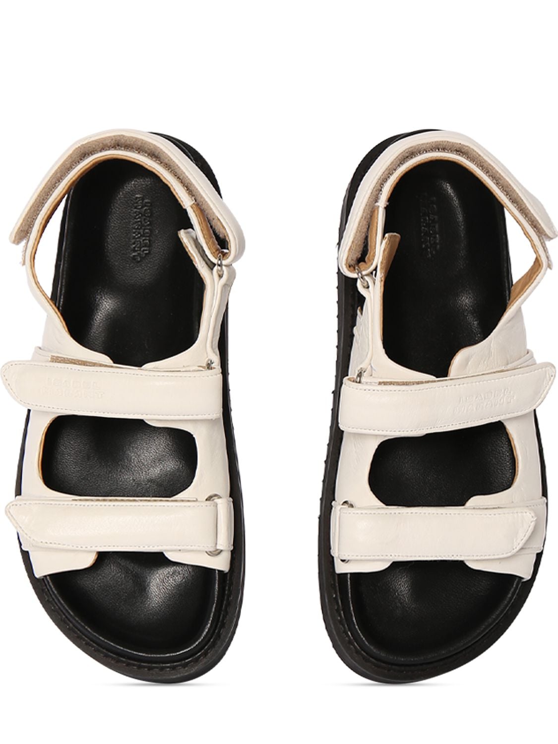 Shop Isabel Marant 25mm Madee-gb Leather Flats In White