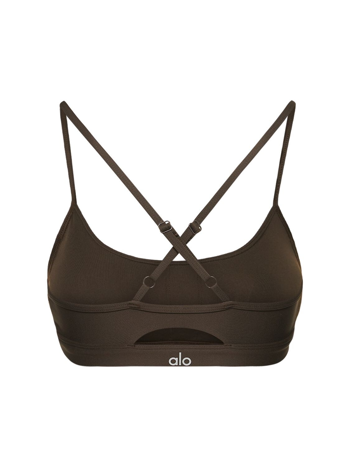 Alo Yoga Airlift Intrigue Low-impact Sports Bra In Espresso | ModeSens