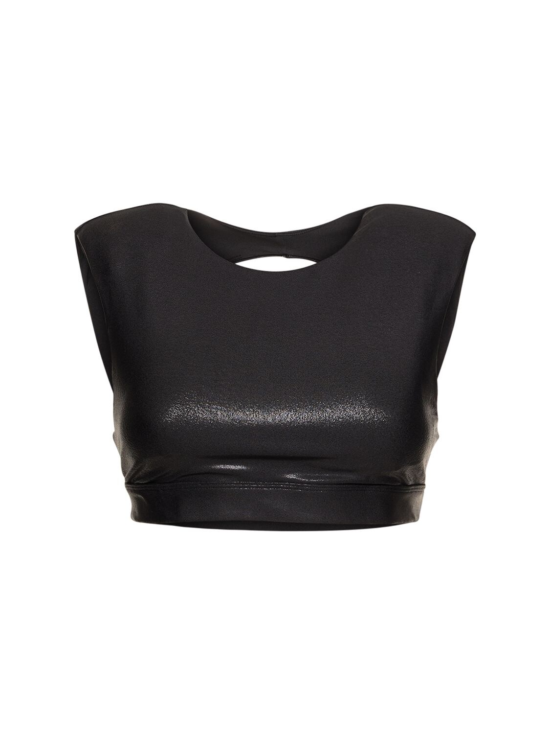 Super Shine Flash sports bra in black - Alo Yoga