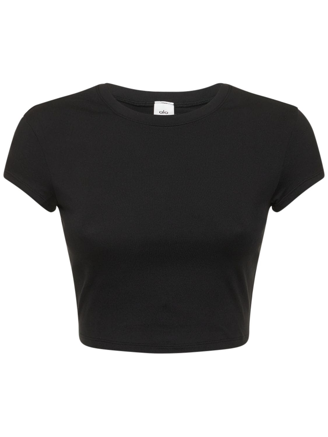 Shop Alo Yoga Alosoft Finesse Short Sleeve T-shirt In Black