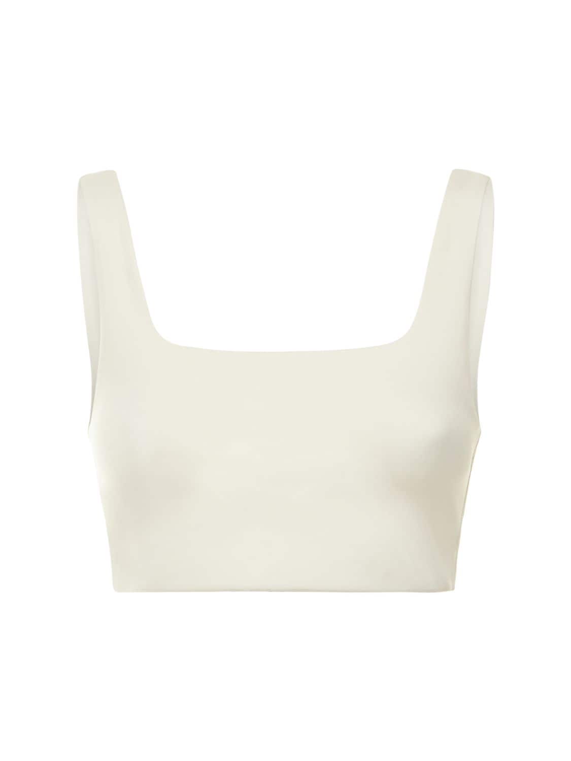 Girlfriend Collective Tommy Stretch Tech Bra Top In Ivory