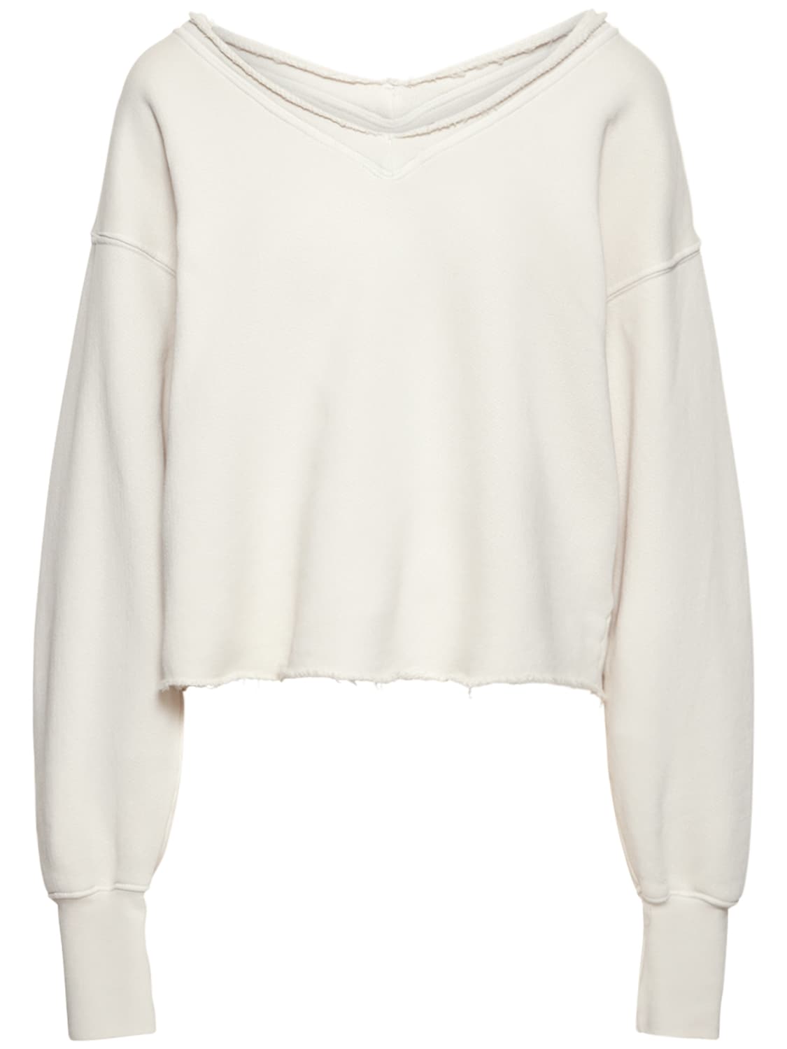 Les Tien Double V Roll Neck Sweatshirt In White