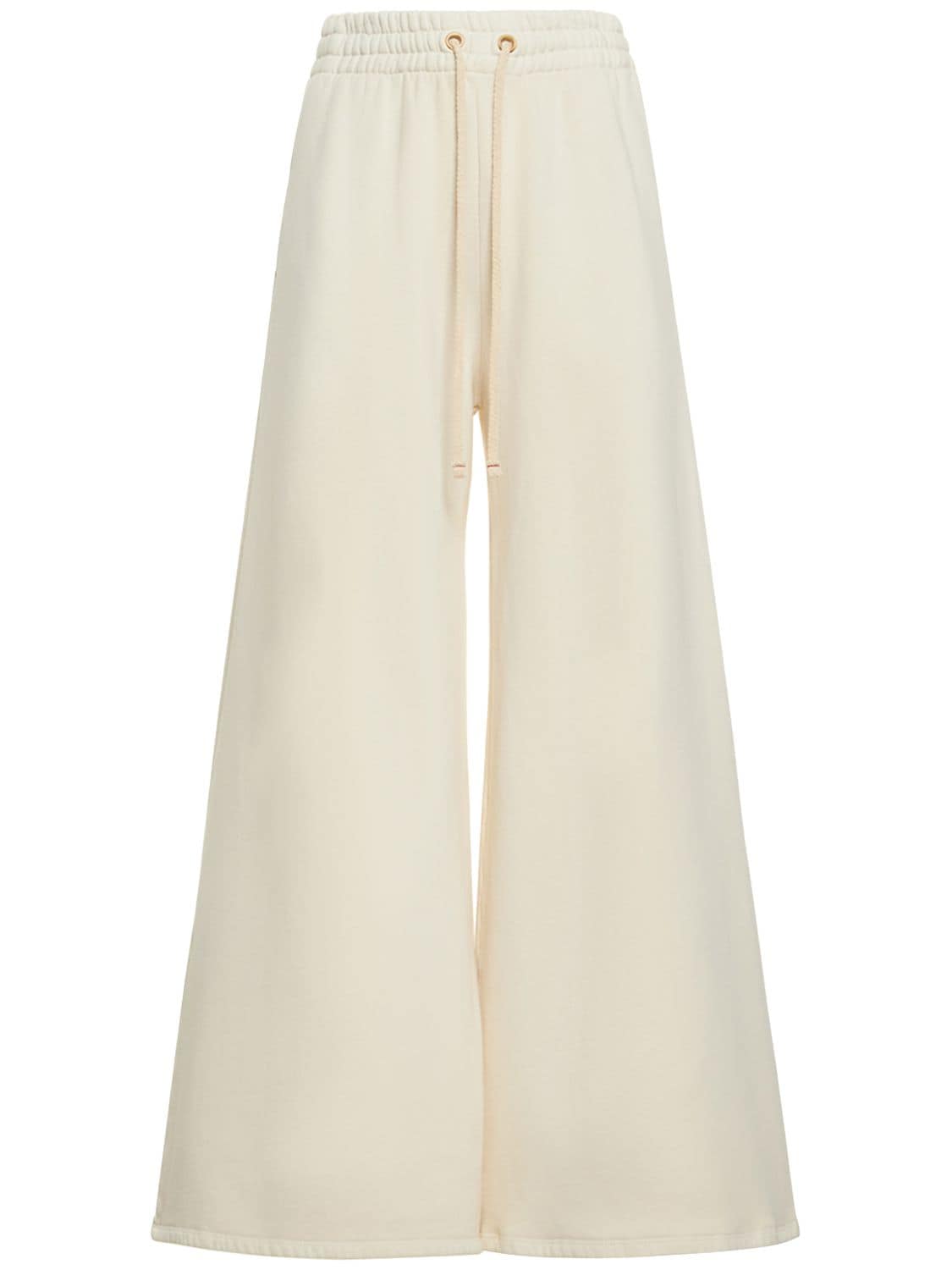 Les Tien Flare Cotton Trousers In White