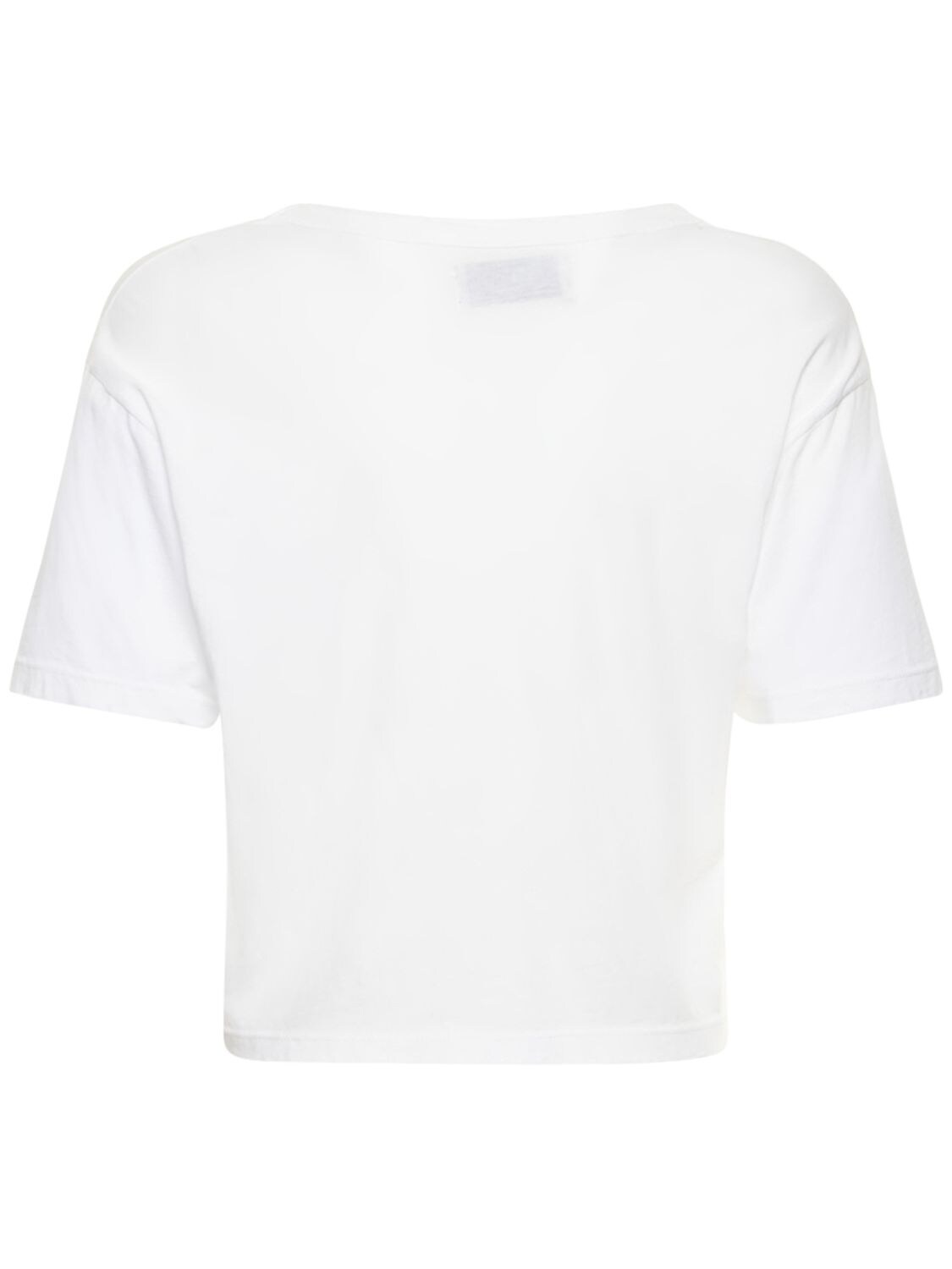 Shop Les Tien Crop Cotton T-shirt In White