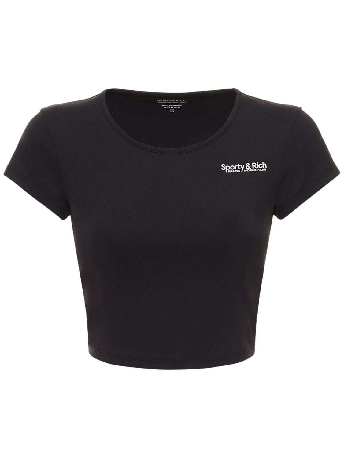 SPORTY AND RICH CLUB LOGO CROPPED ACTIVE T-SHIRT