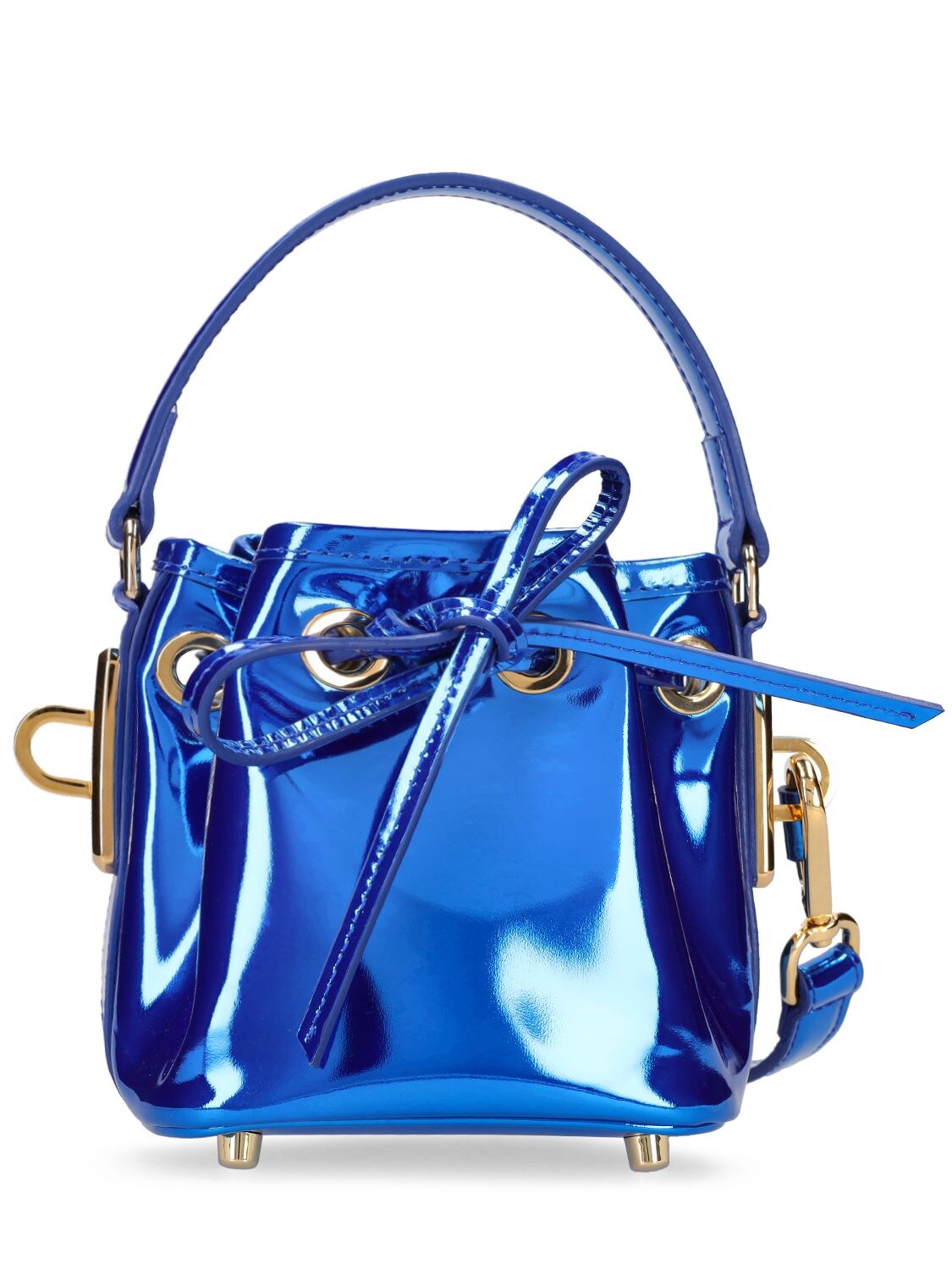 Alexandre Vauthier Mini Bbag Mirror Bucket Bag In Blue