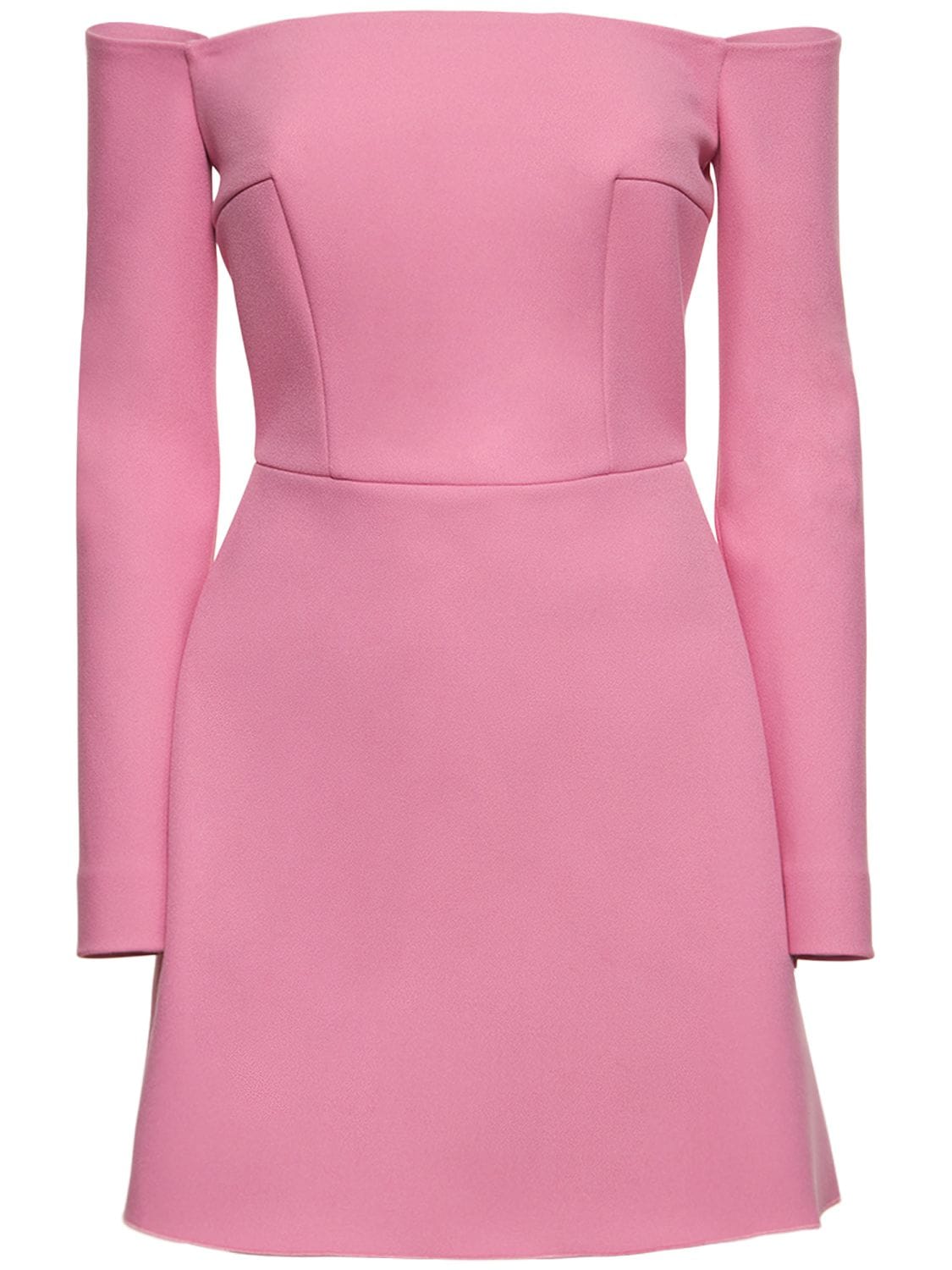 EMILIA WICKSTEAD EVERLEIGH CREPE OFF-THE-SHOULDER DRESS