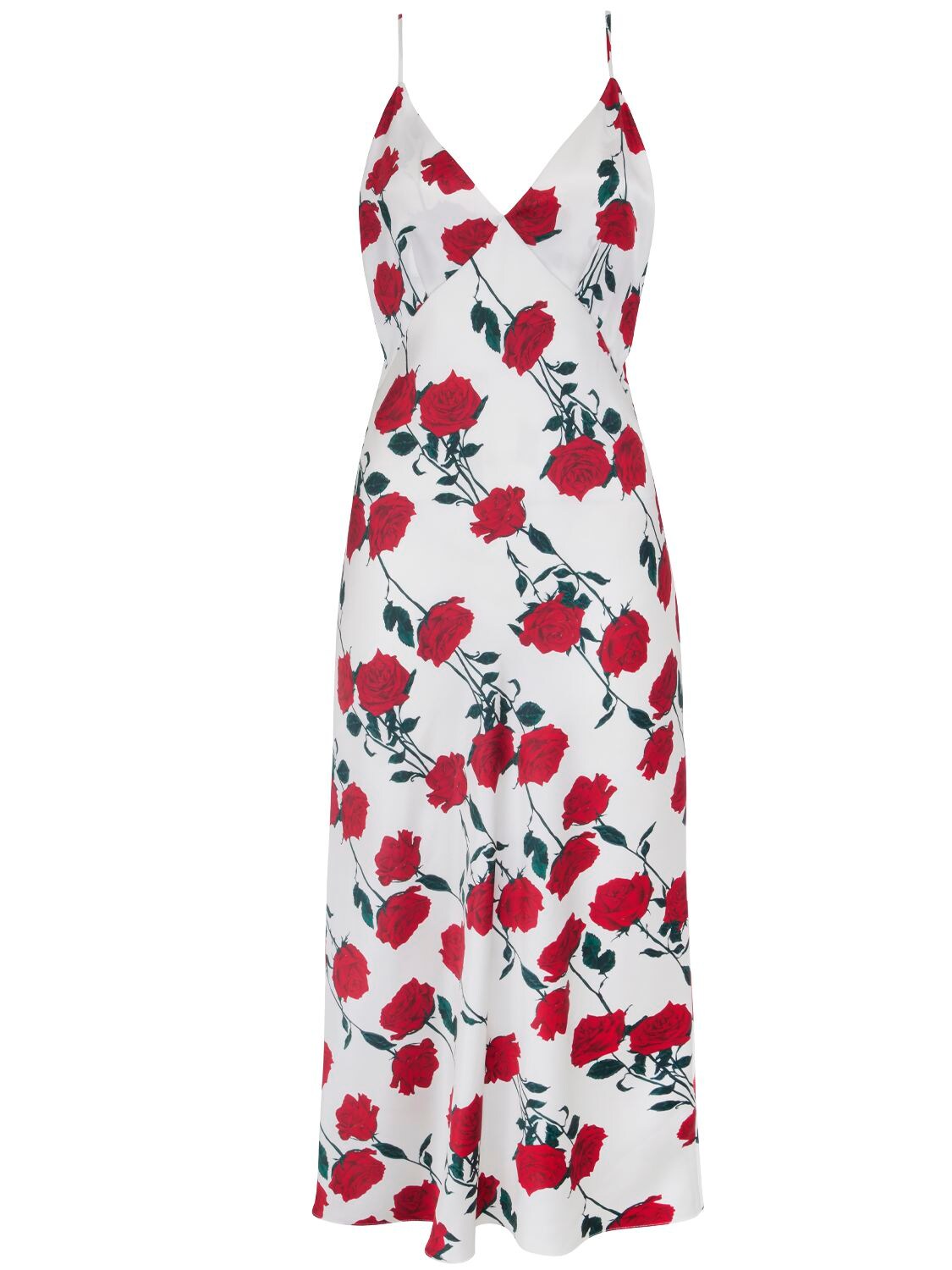 Emilia Wickstead Trinny Rose-print Silk Slip Dress In Red Stripe