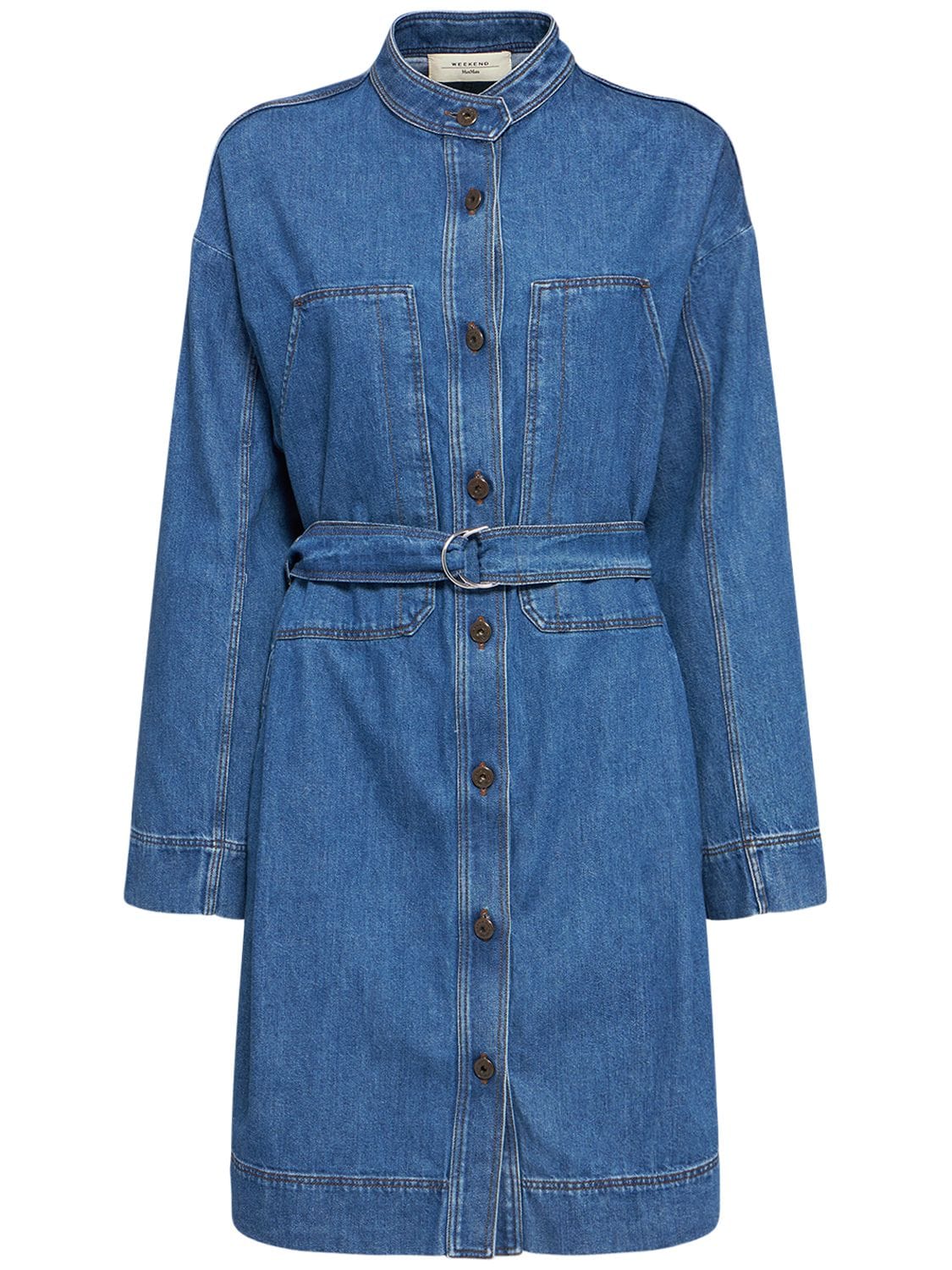 Weekend Max Mara Blue Euro Denim Minidress In Denim