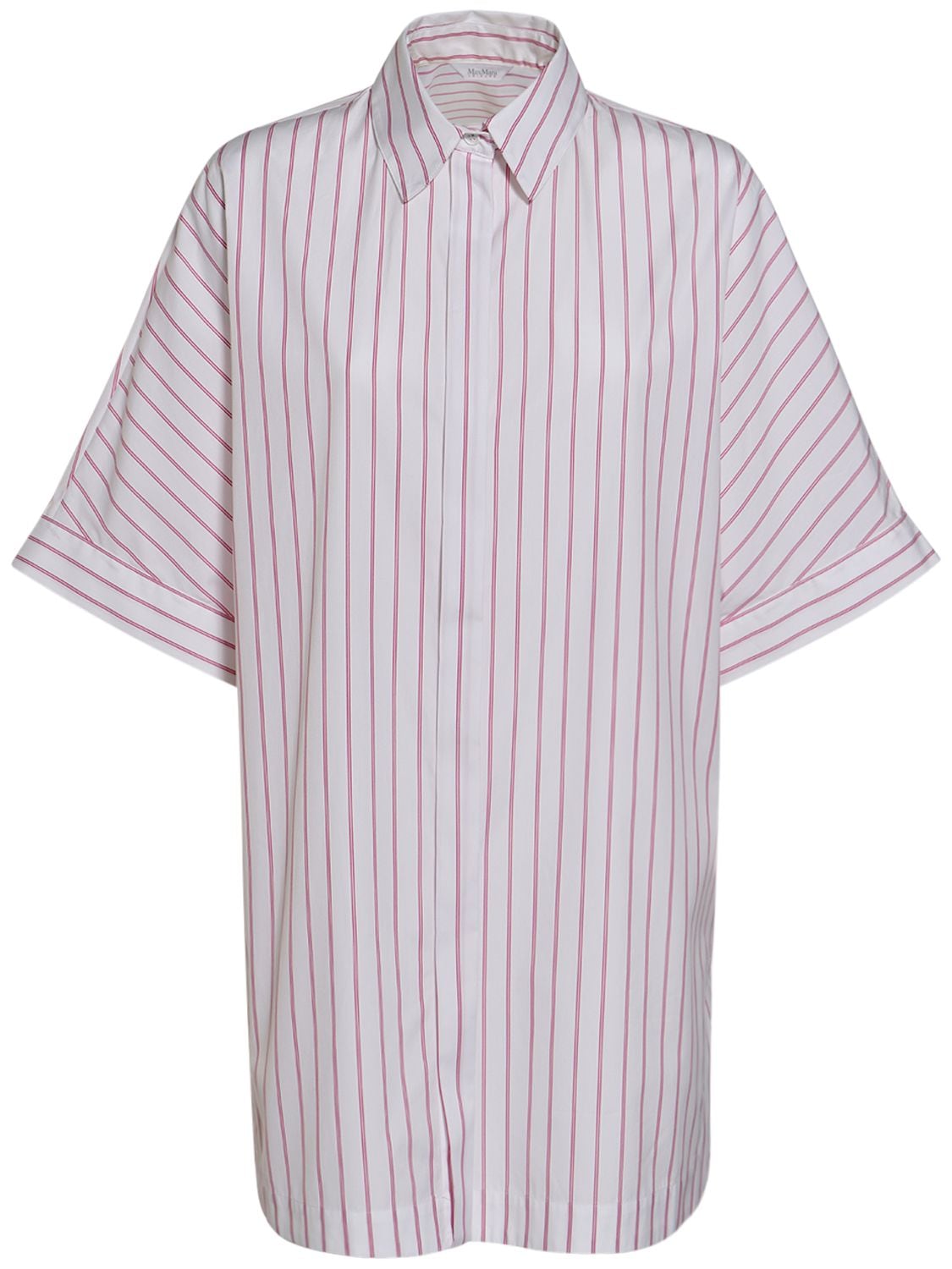 Anemone Striped Cotton Poplin Wide Shirt – WOMEN > CLOTHING > SHIRTS