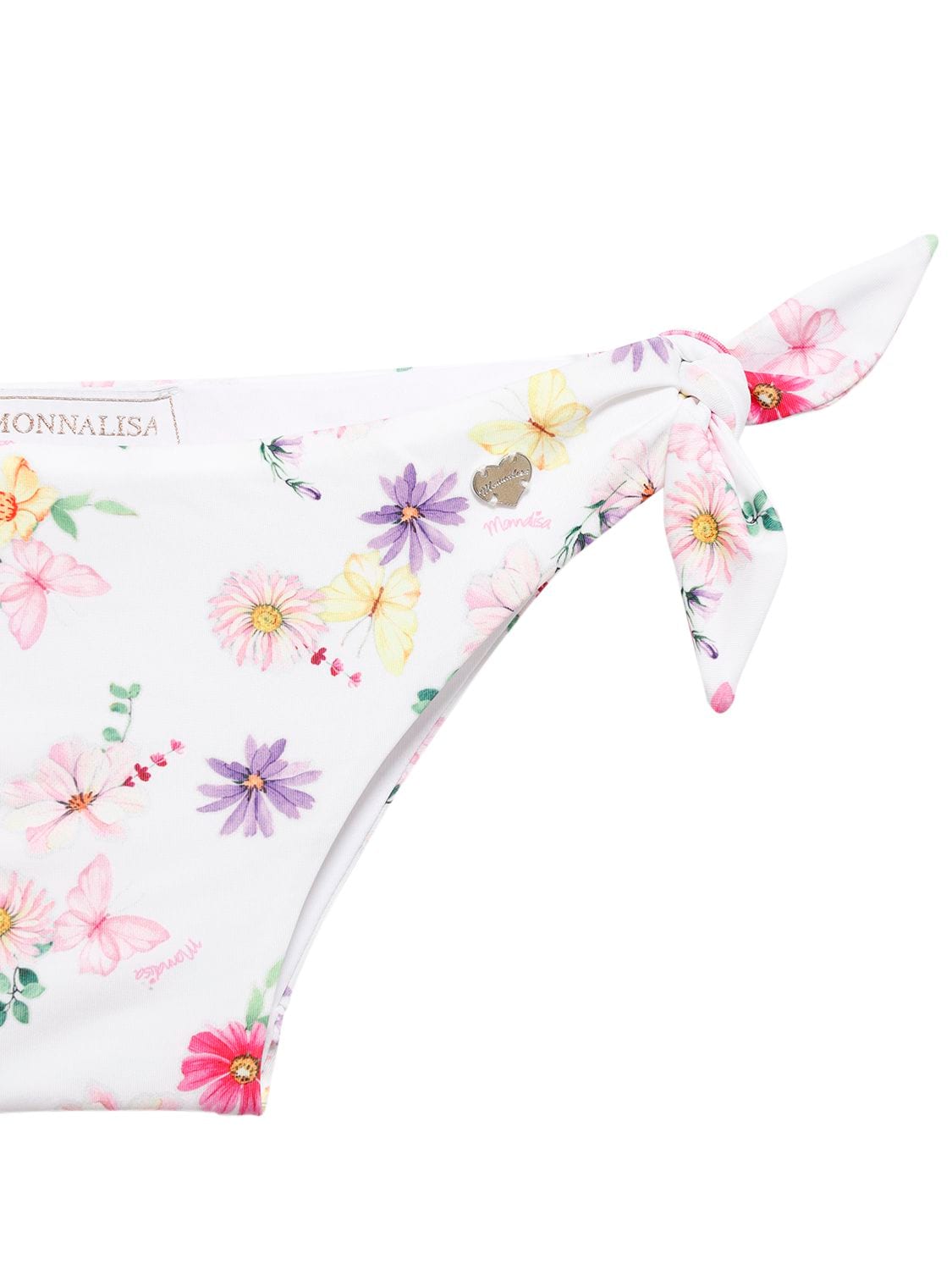 Monnalisa Kids' Floral Printed Tech Bikini In White | ModeSens