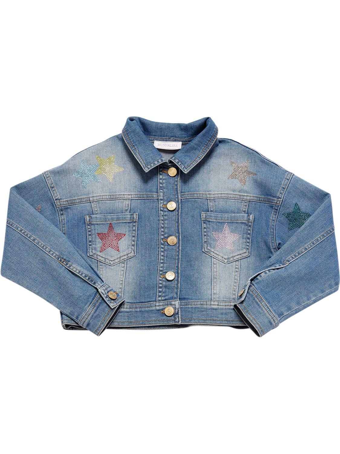 Glittered Stars Cotton Denim Jacket – KIDS-GIRLS > CLOTHING > JACKETS
