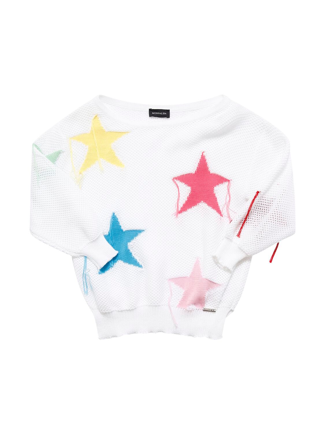 Stars Intarsia Cotton Knit Sweater – KIDS-GIRLS > CLOTHING > KNITWEAR
