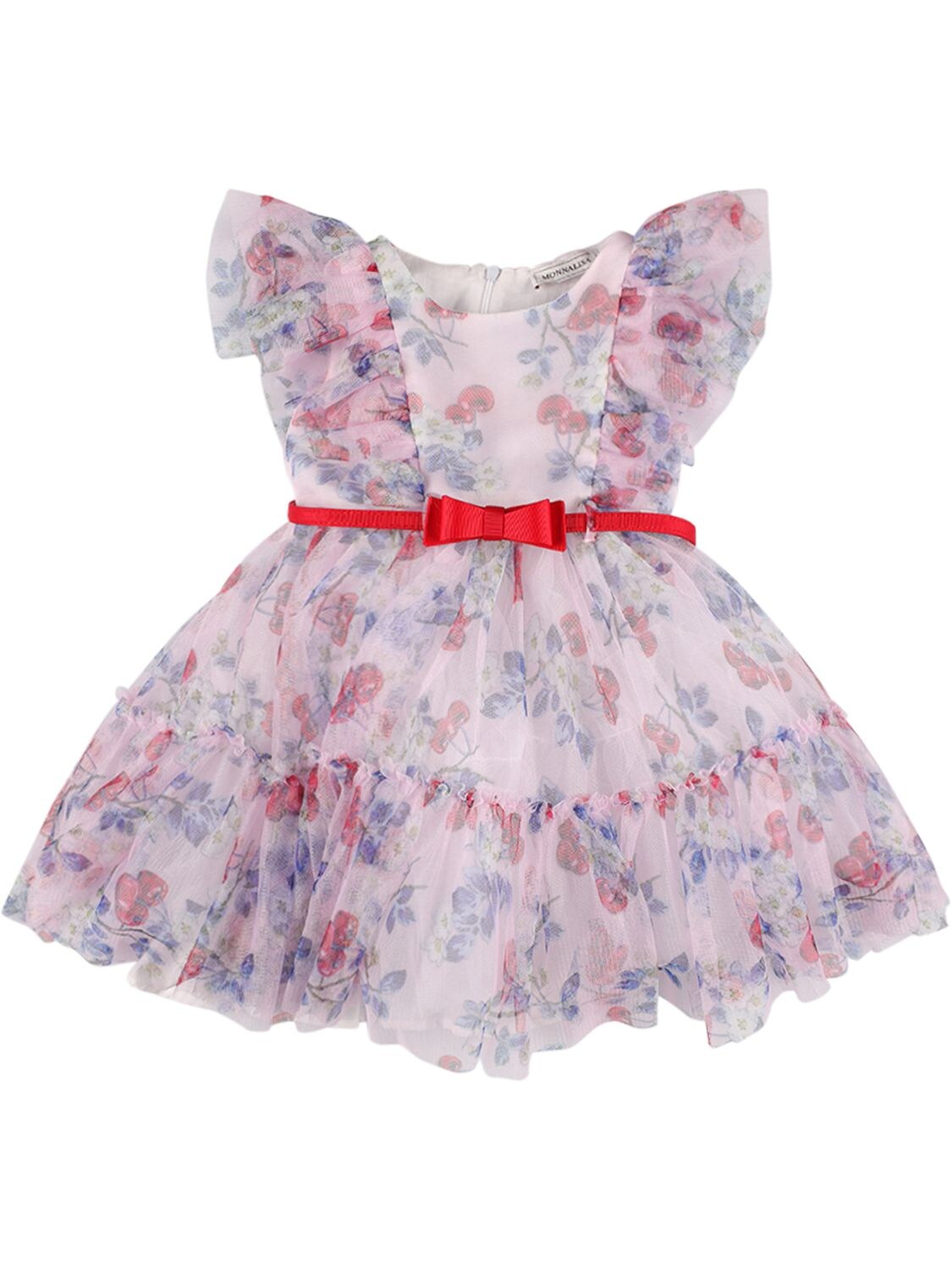 Floral Printed Tulle Dress W/ Appliqué – KIDS-GIRLS > CLOTHING > DRESSES