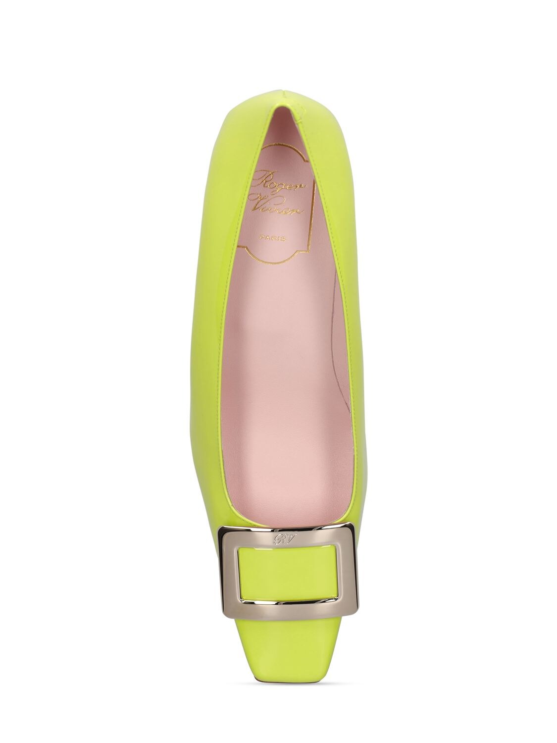 Shop Roger Vivier 45mm Belle Vivier Patent Leather Pumps In Neon Green