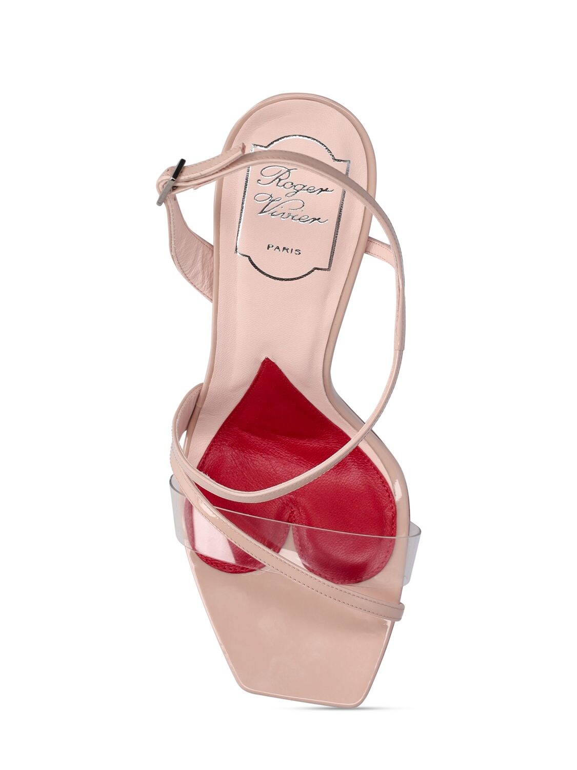 Shop Roger Vivier 100mm Pvc & Leather Sandals In Nude