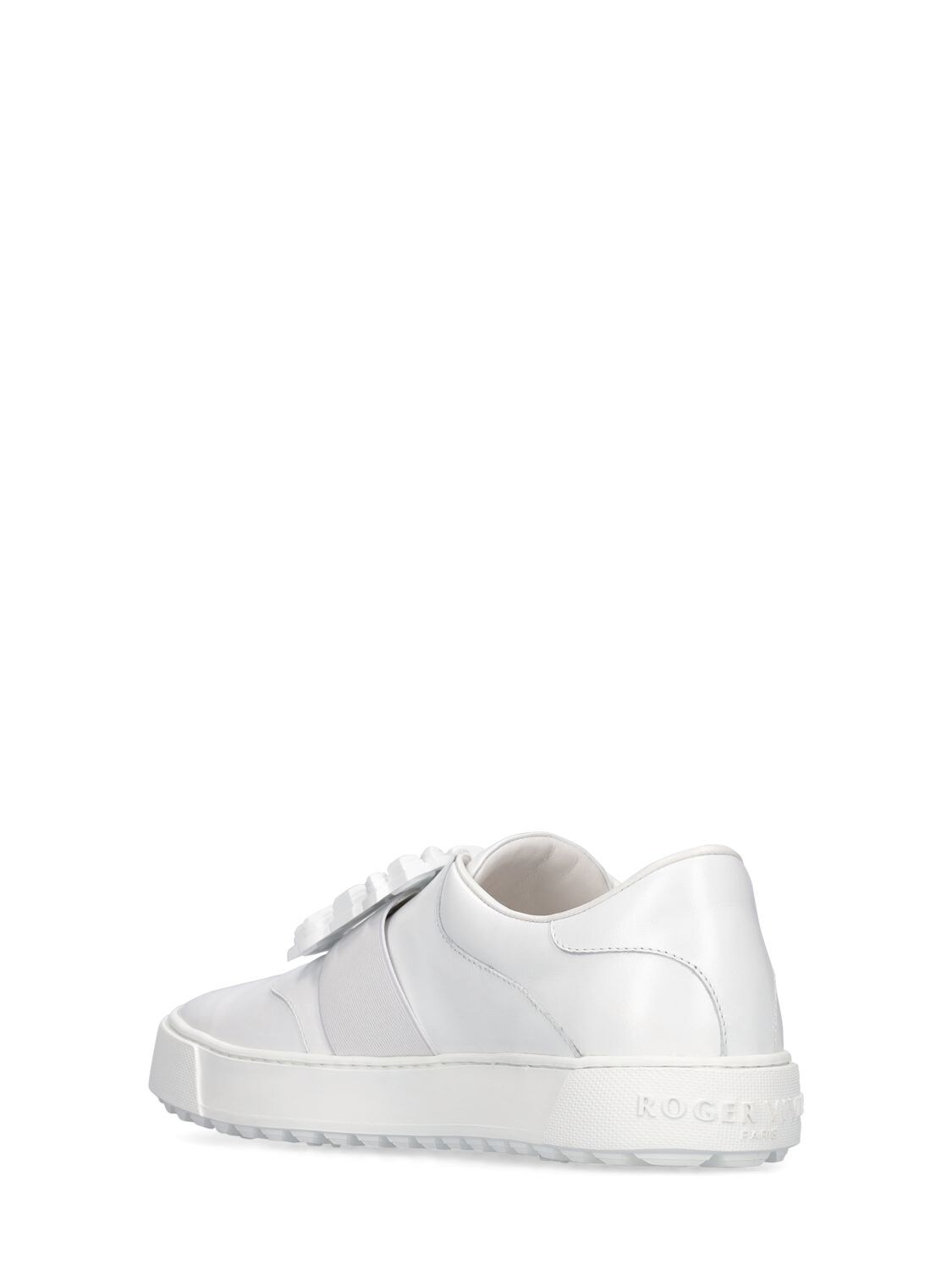 Shop Roger Vivier 10mm Very Vivier Leather Sneakers In White