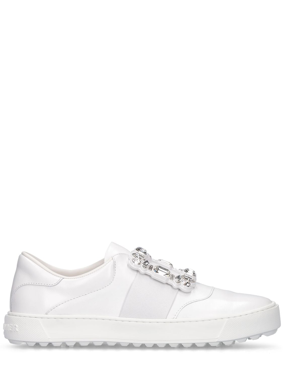 Roger Vivier 10mm Very Vivier Strass Leather Sneakers In White