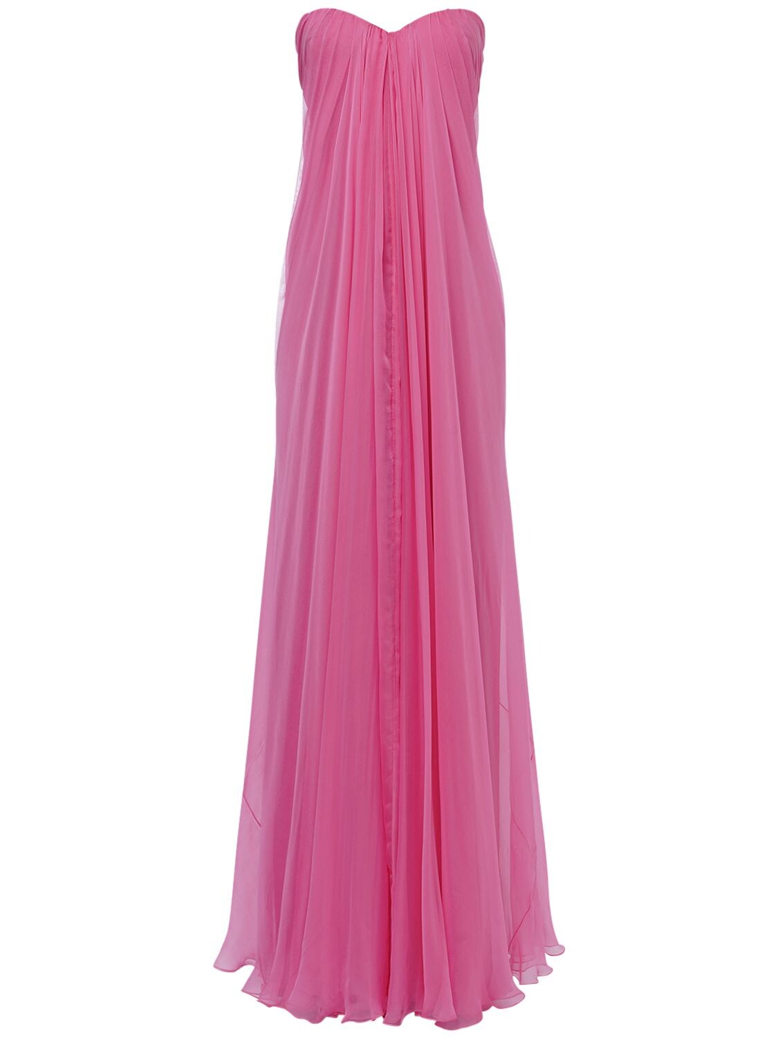 Alexander Mcqueen Silk Evening Dress In Sugar Pink | ModeSens