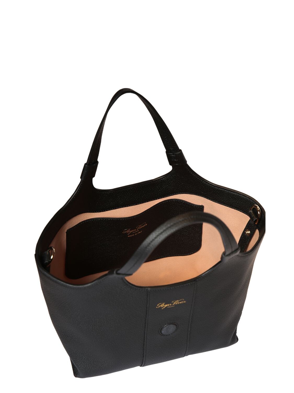 Shop Roger Vivier Mini Grand Viv Choc Tote Bag In Black