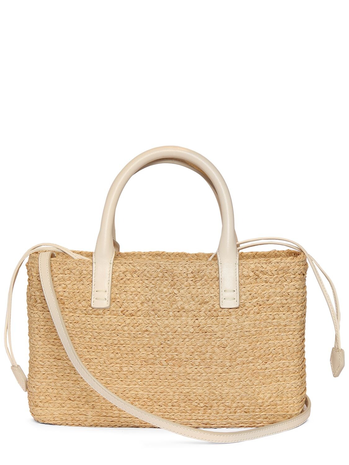 Shop Roger Vivier Small Rv Skate Raffia Bag In Cire