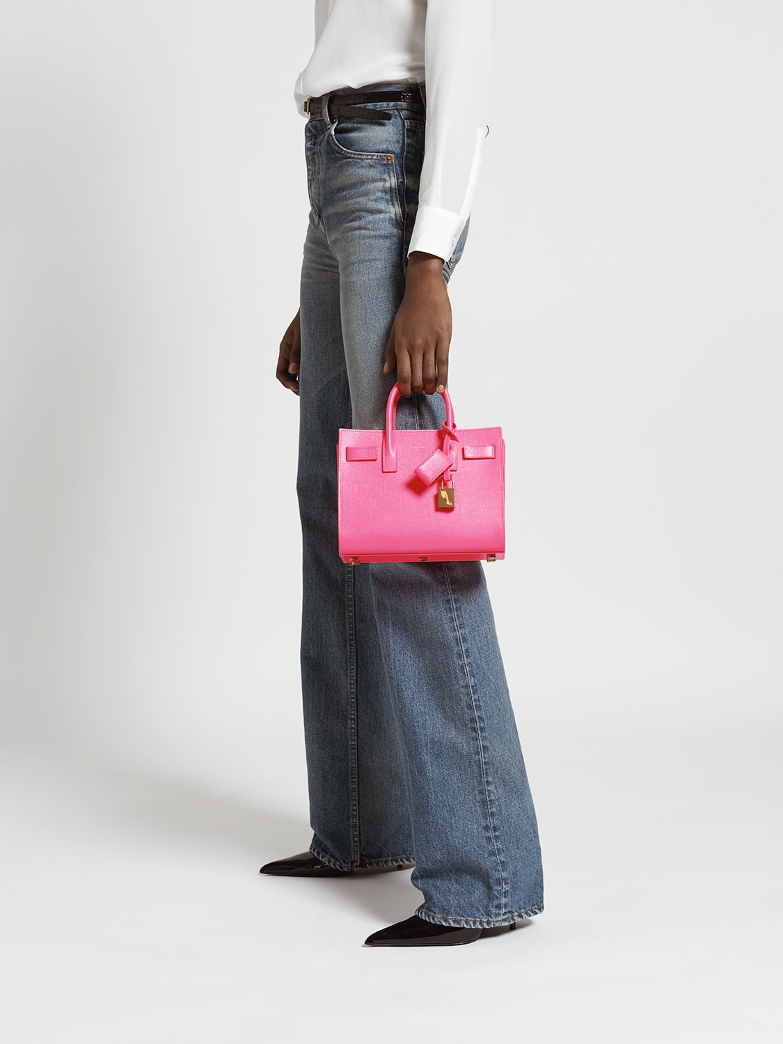 Saint Laurent Sac de Jour Bag Leather Nano Pink 21809063