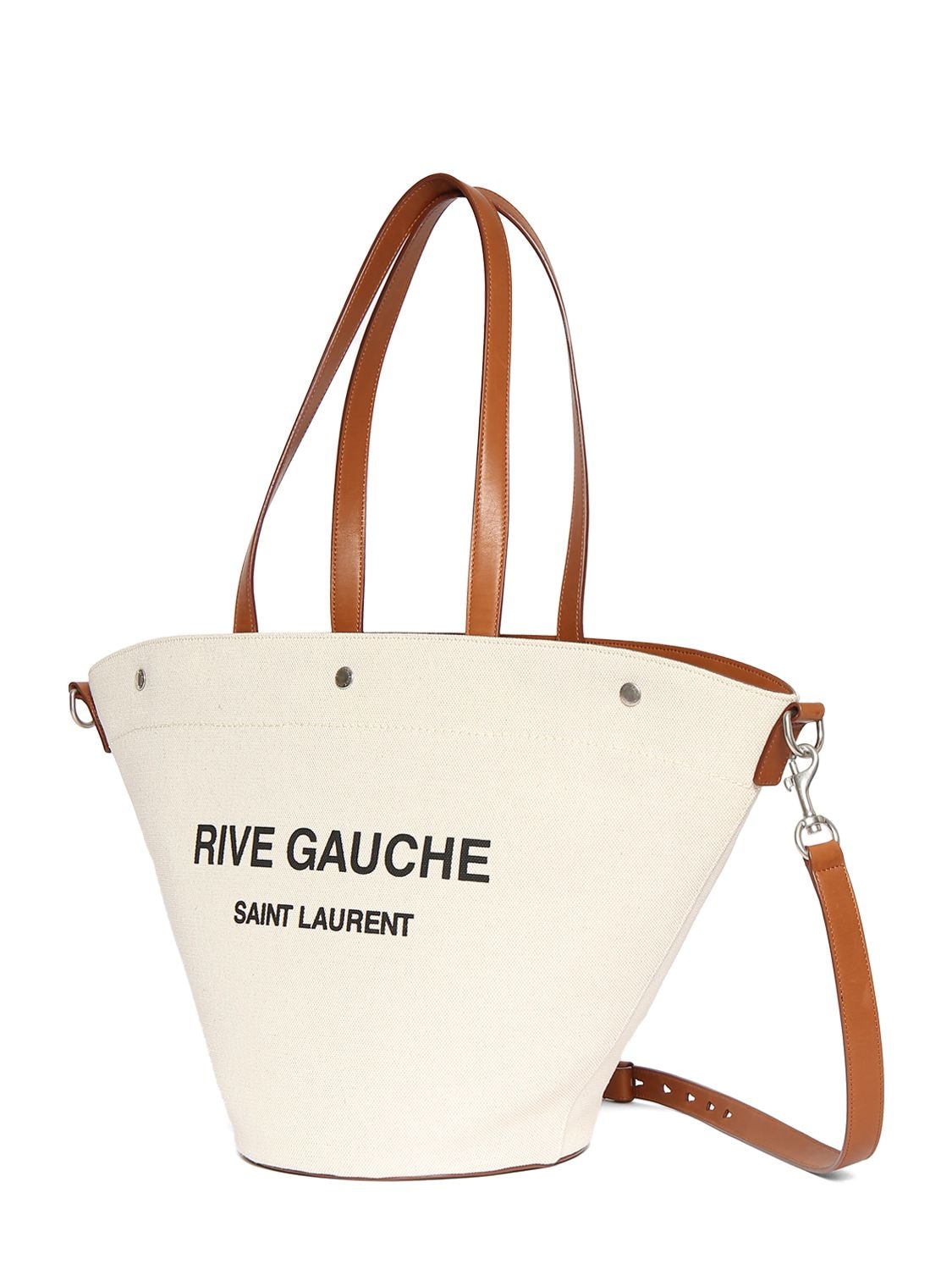 Saint Laurent white Rive Gauche Tote Bag