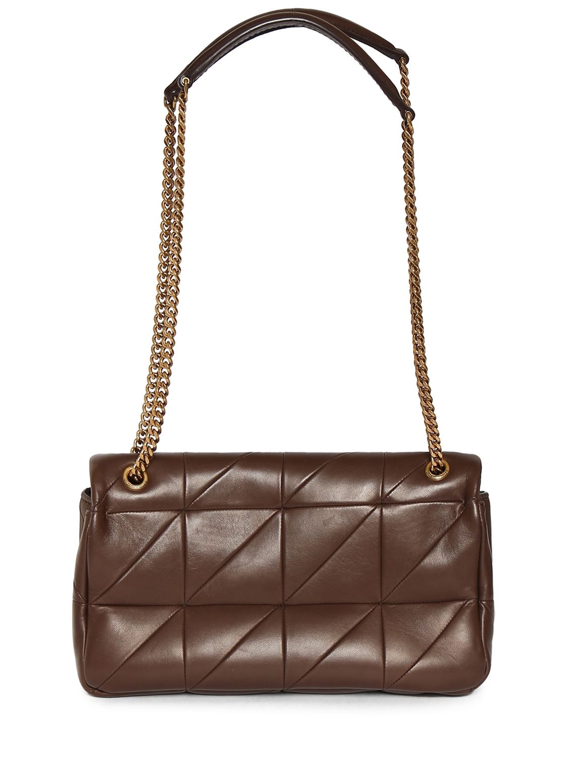 Shop Saint Laurent Medium Jamie Leather Shoulder Bag In Dark Gognac
