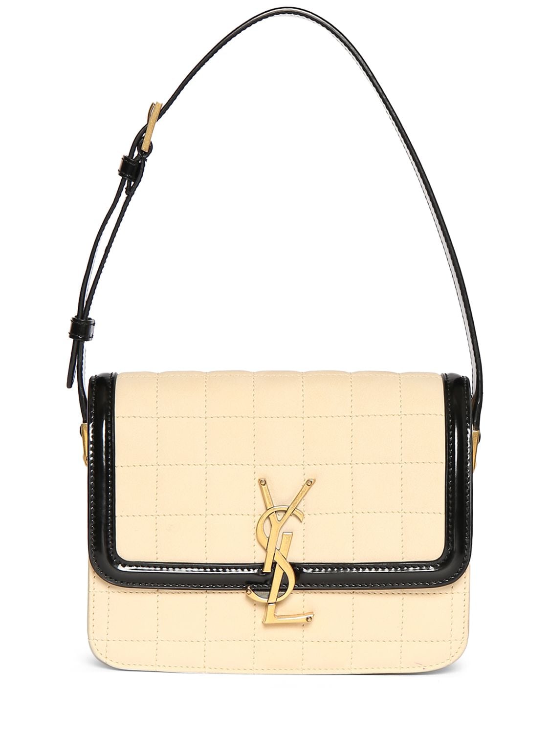 Shop Saint Laurent Small Solferino Brushed Leather Bag In Burro