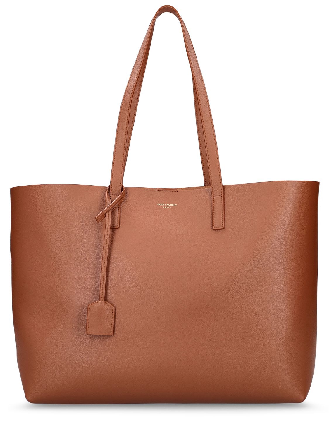 Saint Laurent Smooth Leather Tote Bag In Brick
