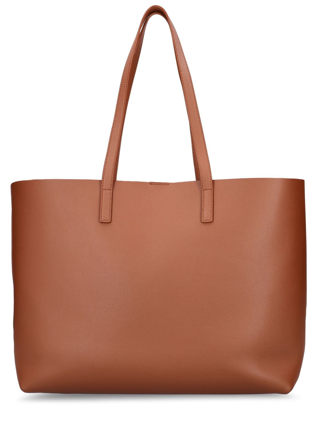 Shop Saint Laurent Smooth Leather Tote Bag In Brick
