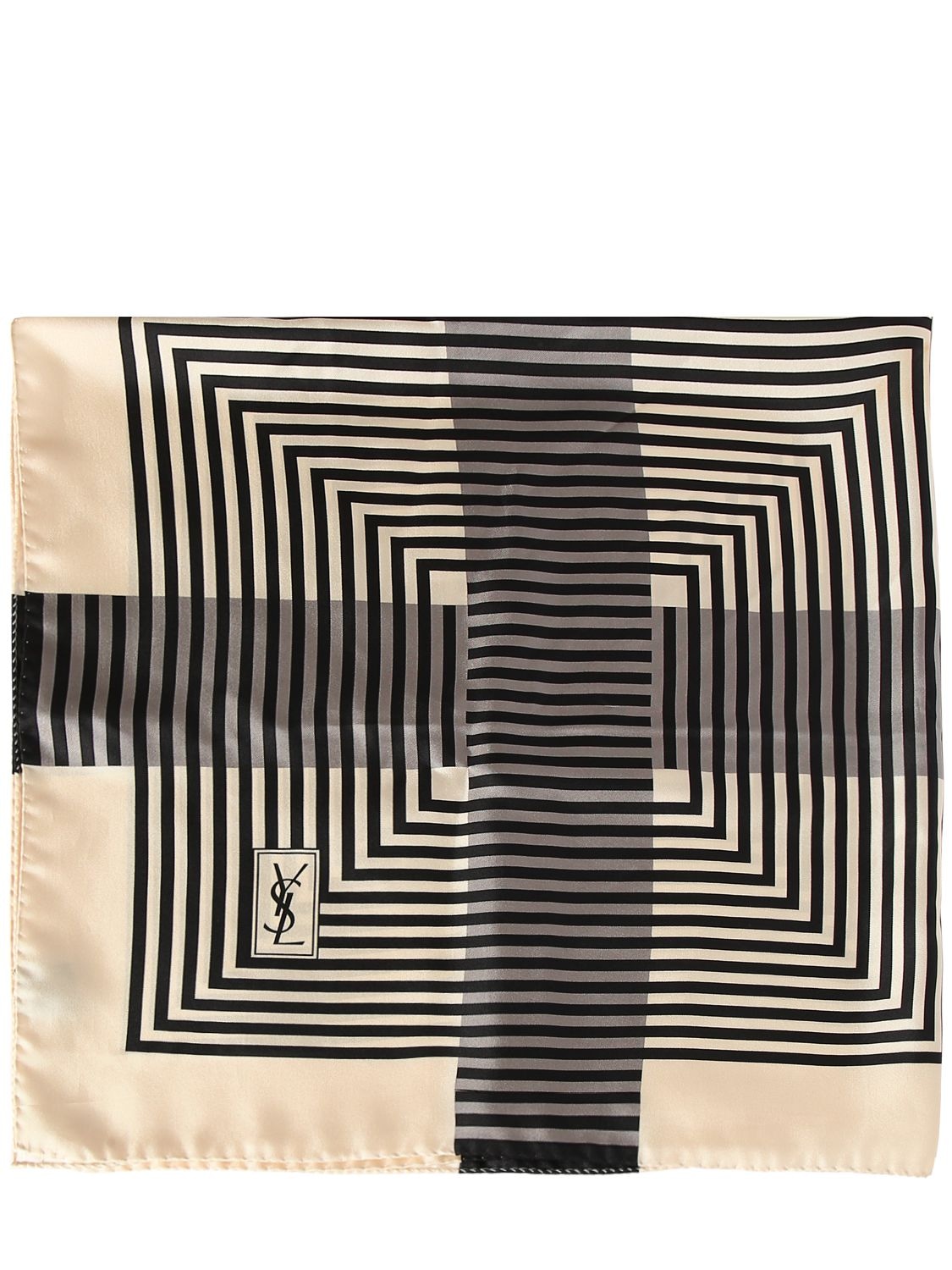 Saint Laurent Silk Scarf In Off White