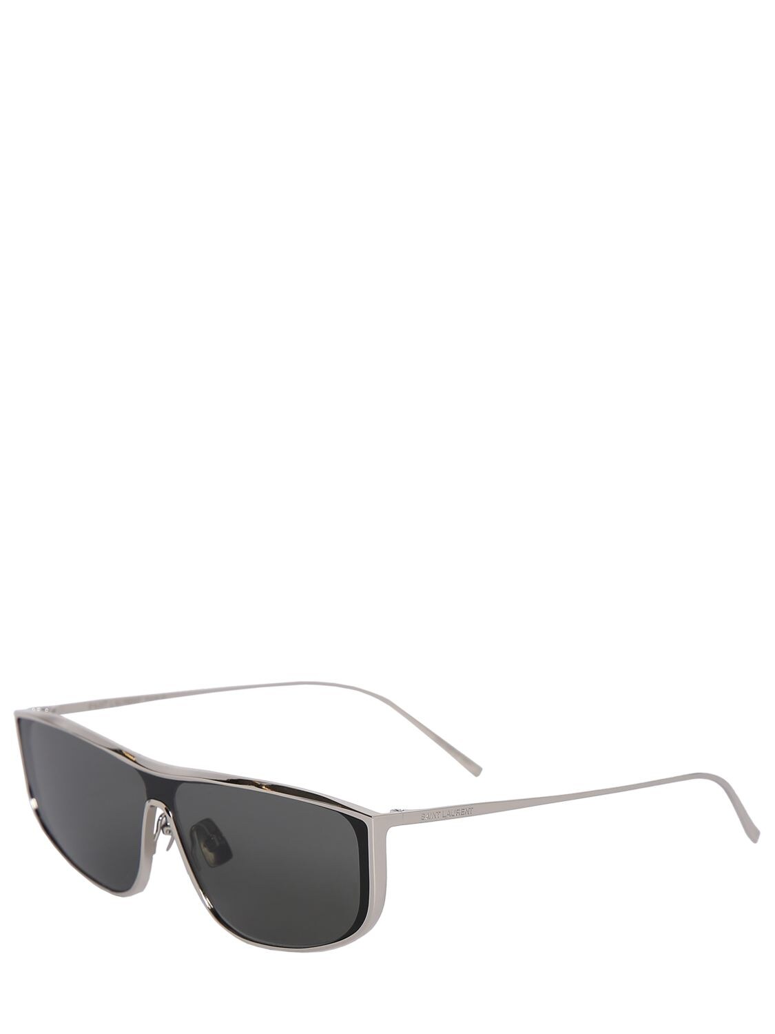 Shop Saint Laurent Sl 605 Luna Metal Sunglasses In Silver,grey