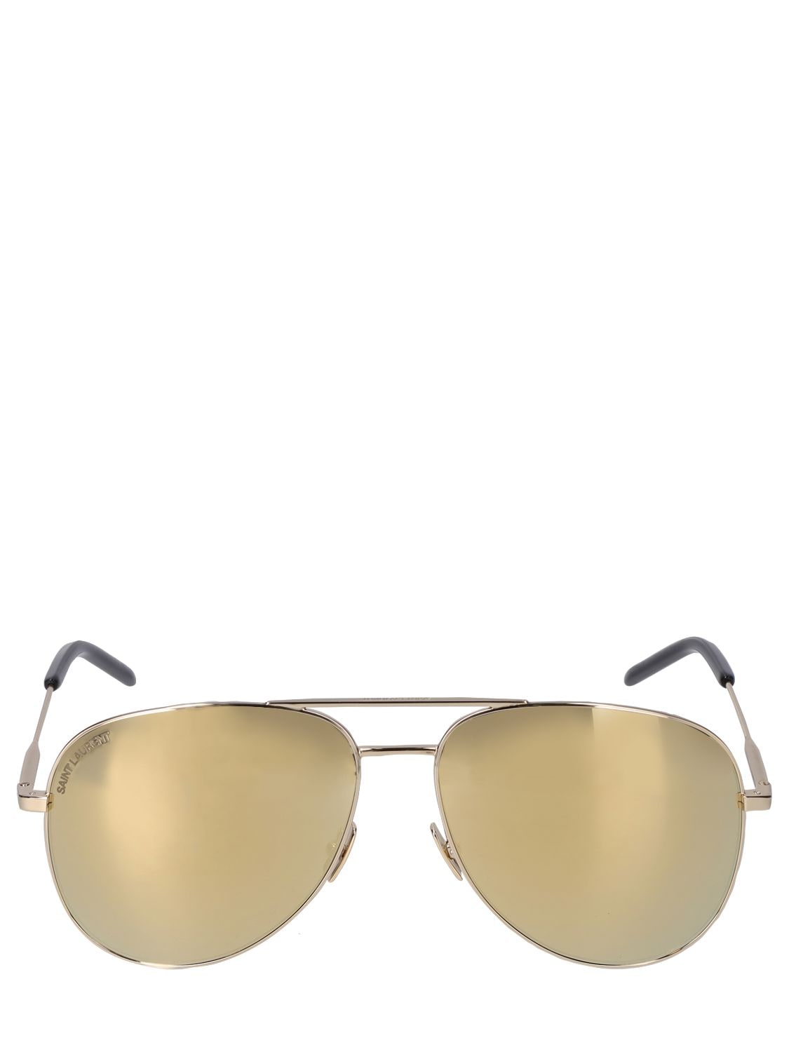 Saint Laurent Classic 11 Metal Sunglasses In Light Gold