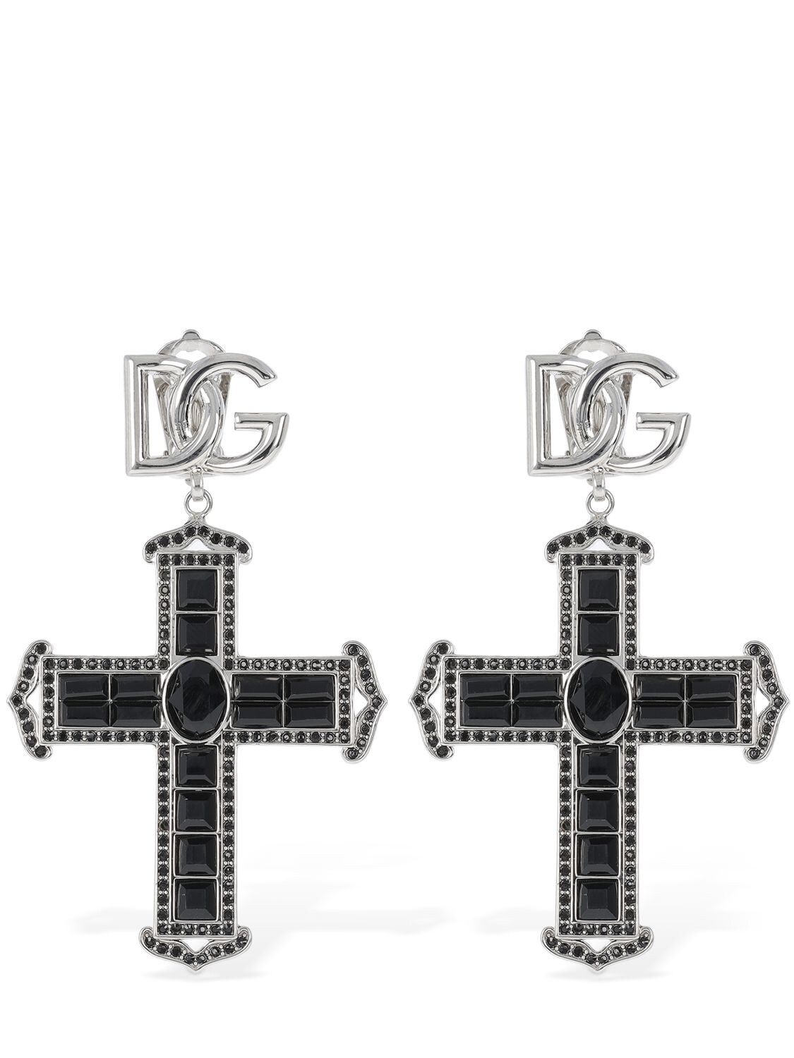 Dg Crystal Cross Earrings